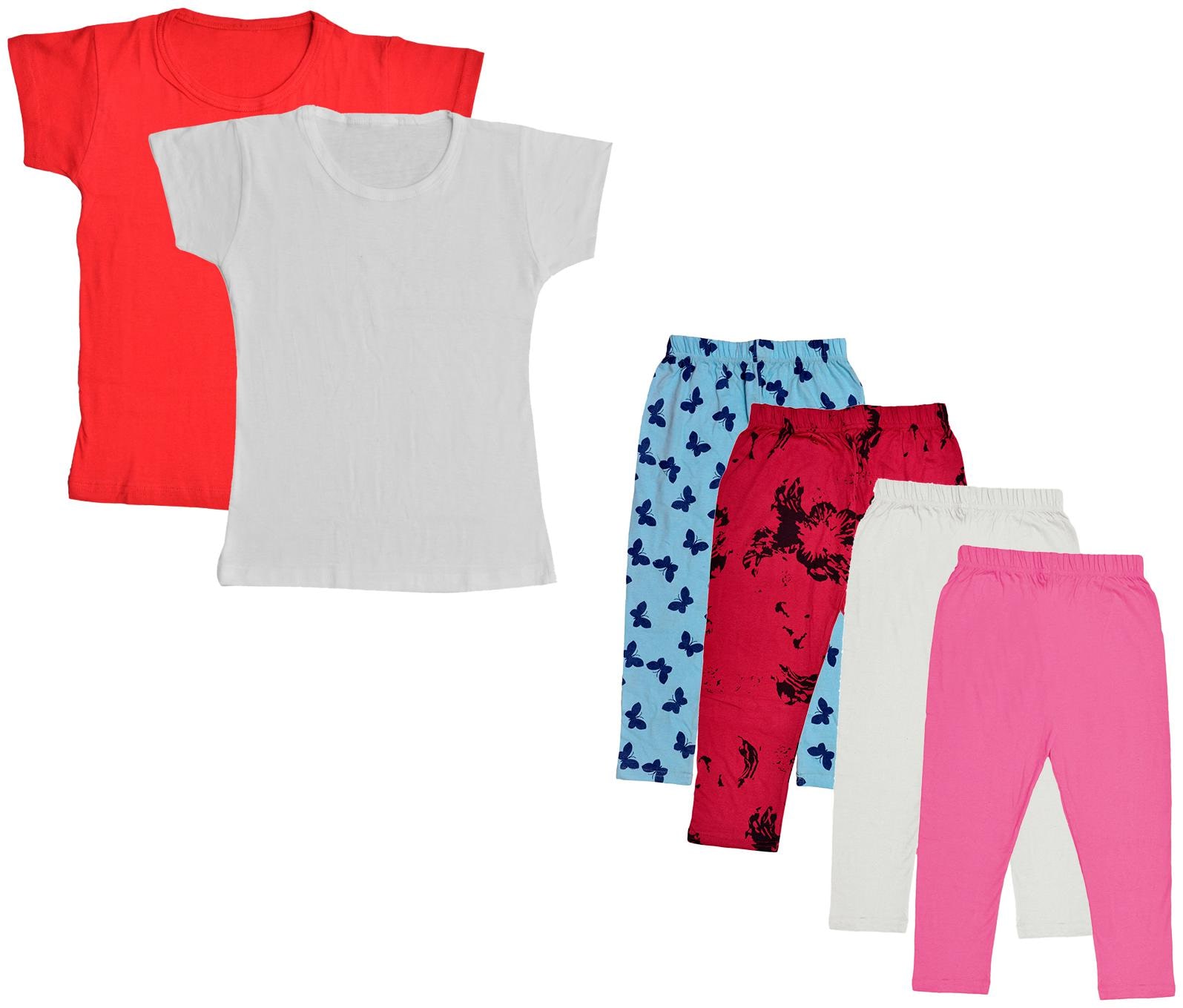 

Indiweaves Girl Cotton Top Bottom Set - Multi
