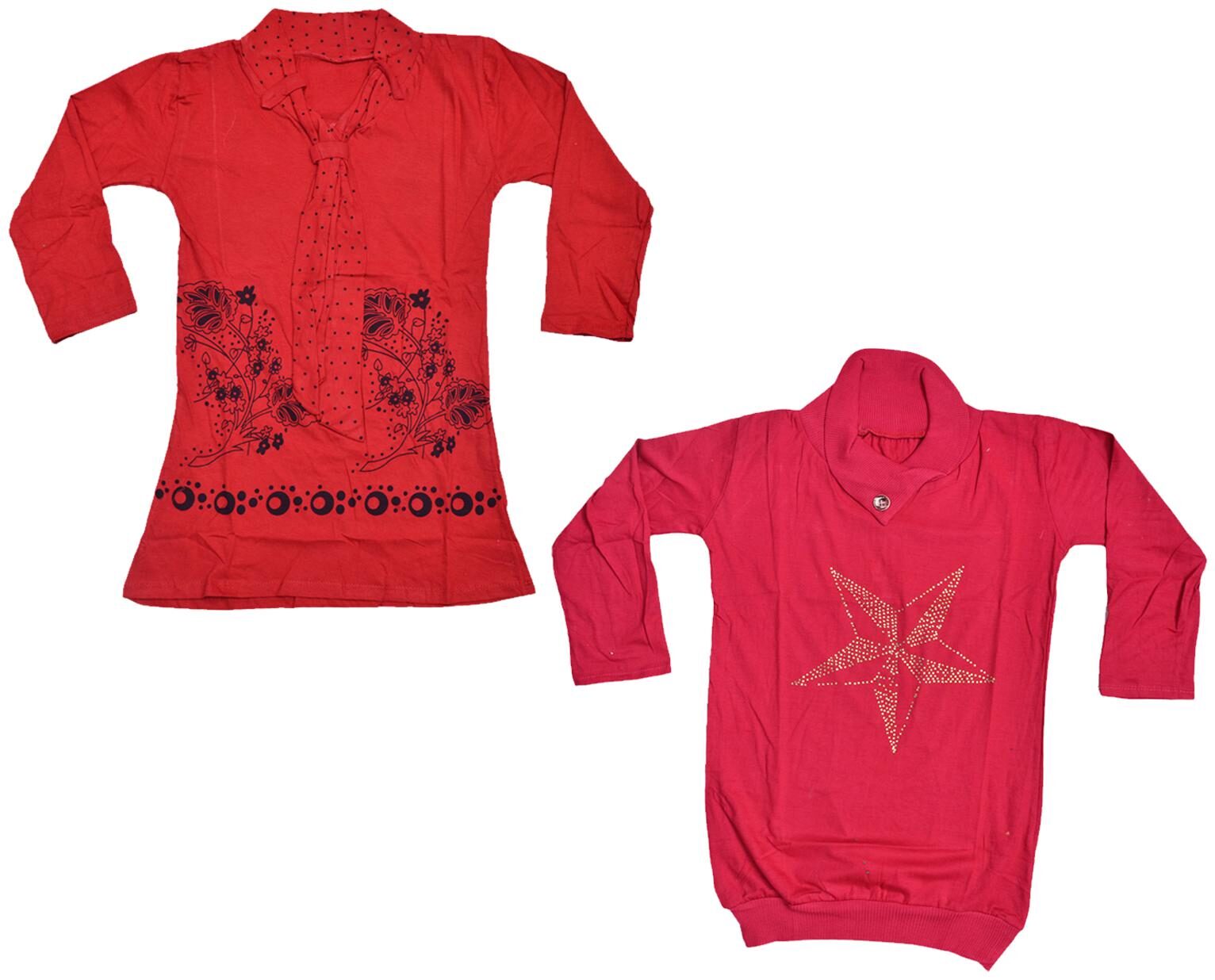 

Indiweaves Girl Cotton Printed Top - Pink