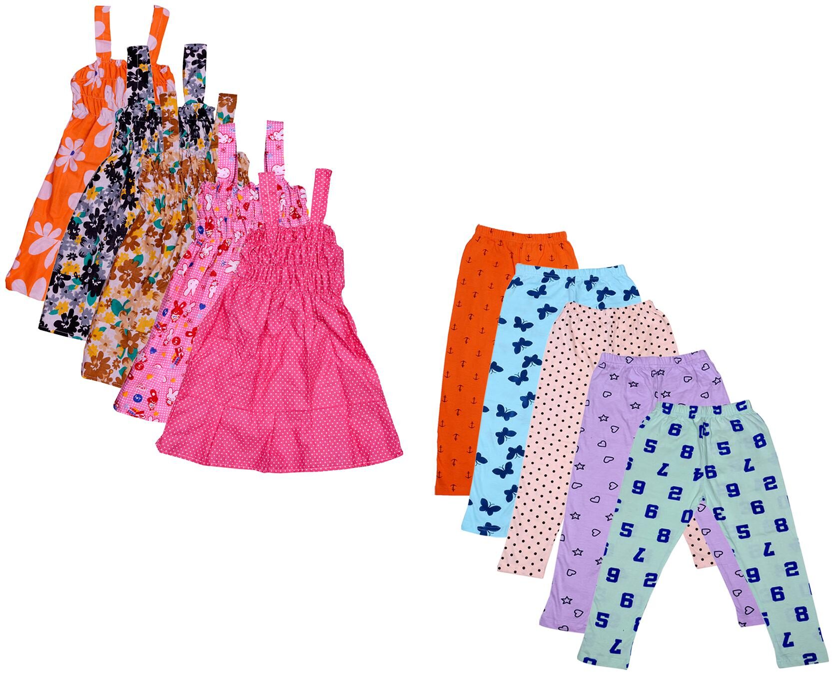 

Indiweaves Girl Cotton Top Bottom Set - Multi