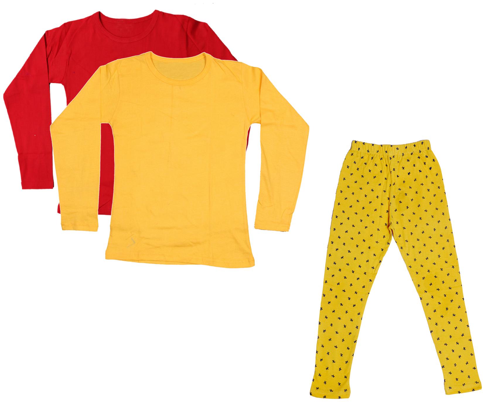 

Indiweaves Girl Cotton Solid T shirt - Multi