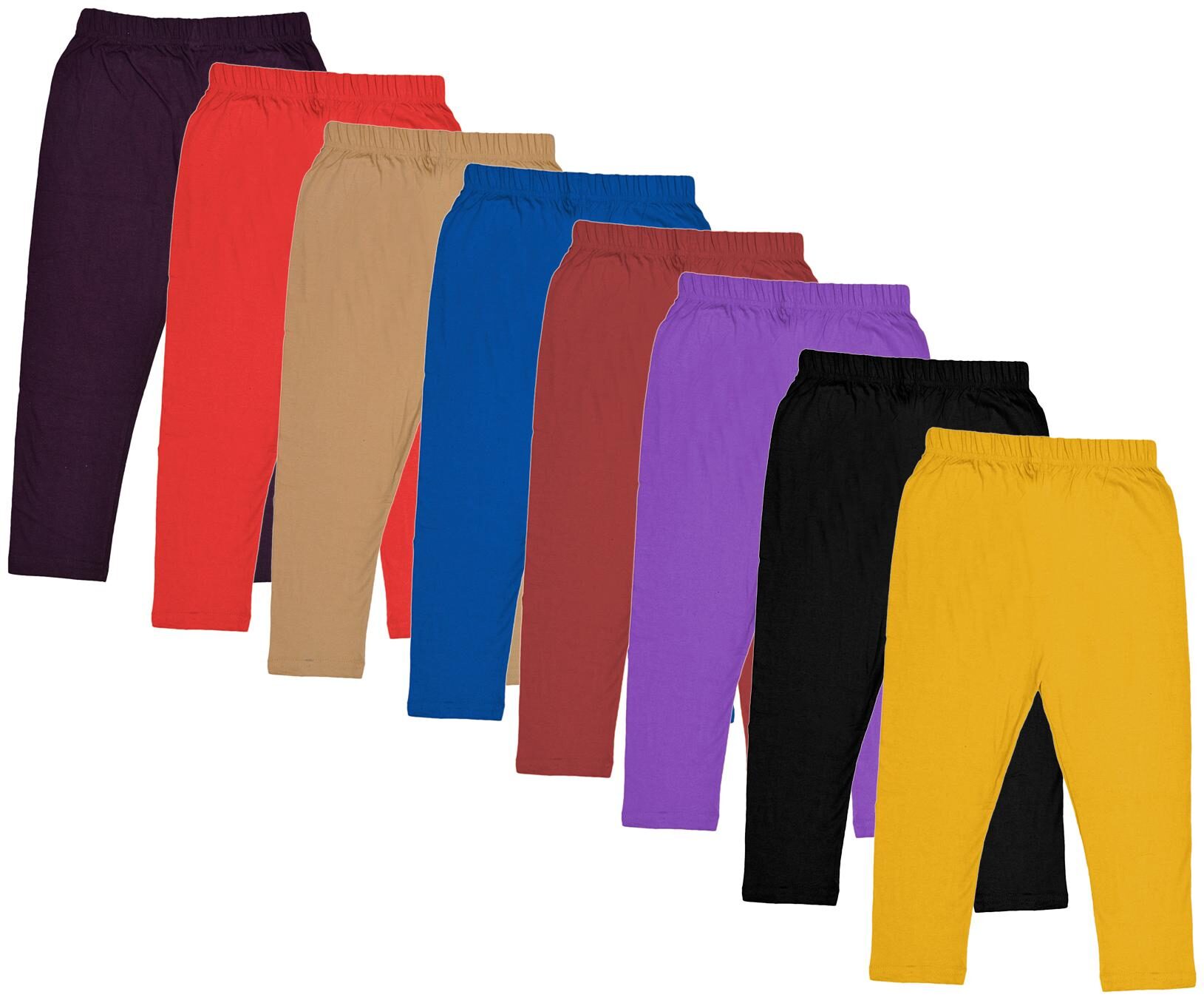 

Indiweaves Girl Cotton Solid Capri - Multi