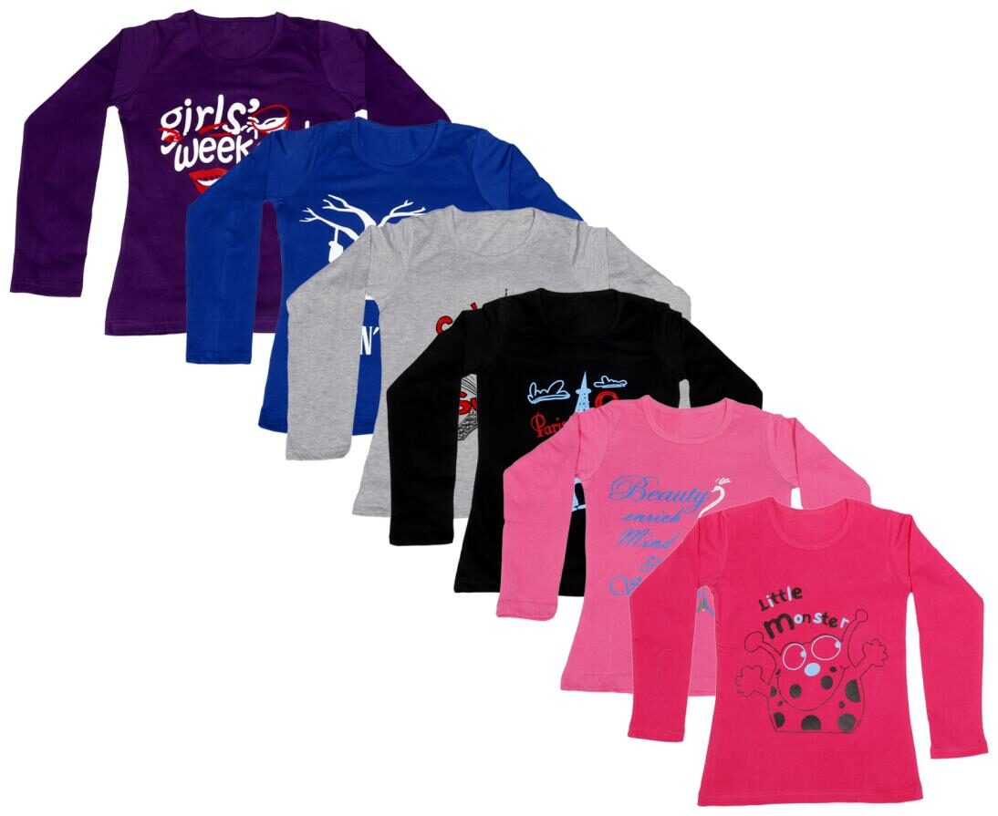 

Indiweaves Girl Cotton Printed T shirt - Multi