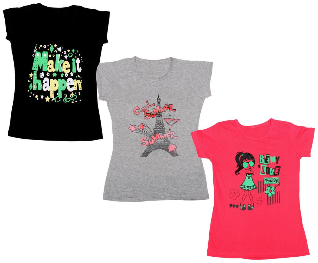 

Indiweaves Girl Cotton Printed T shirt - Multi