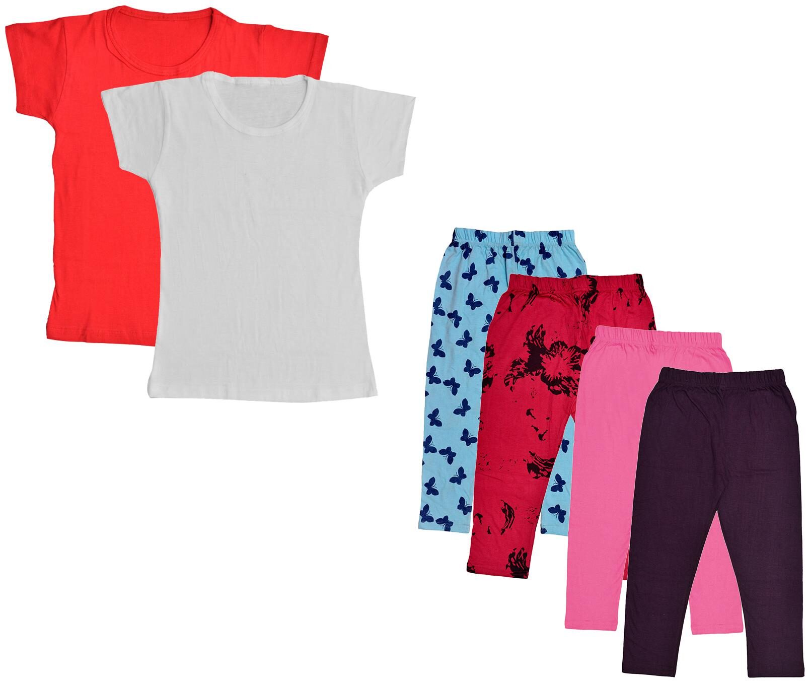

Indiweaves Girl Cotton Top Bottom Set - Multi