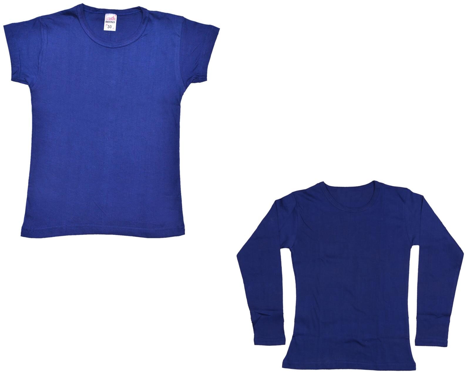 

Indiweaves Girl Cotton Solid T shirt - Multi