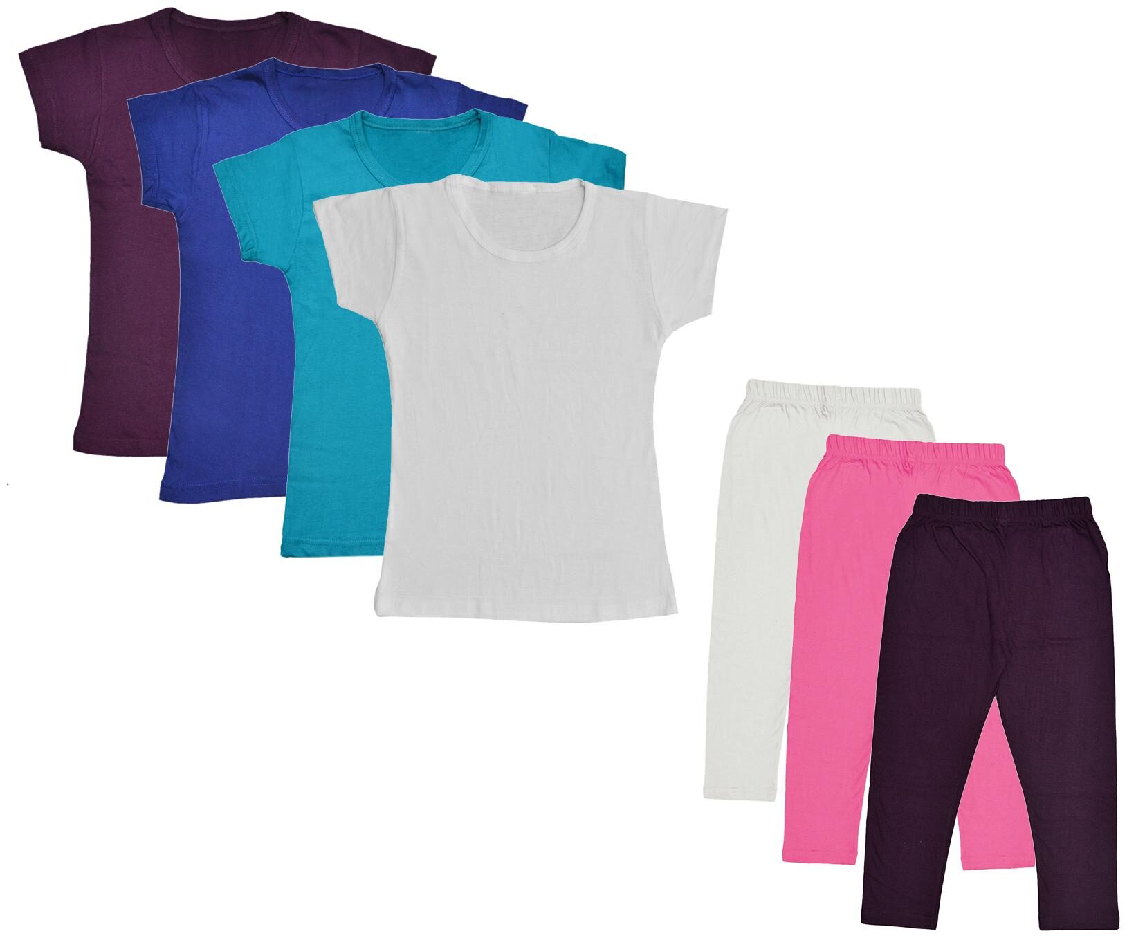 

Indiweaves Girl Cotton Top Bottom Set - Multi