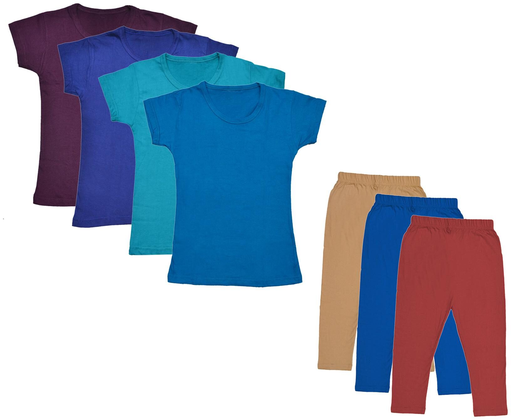 

Indiweaves Girl Cotton Top Bottom Set - Multi