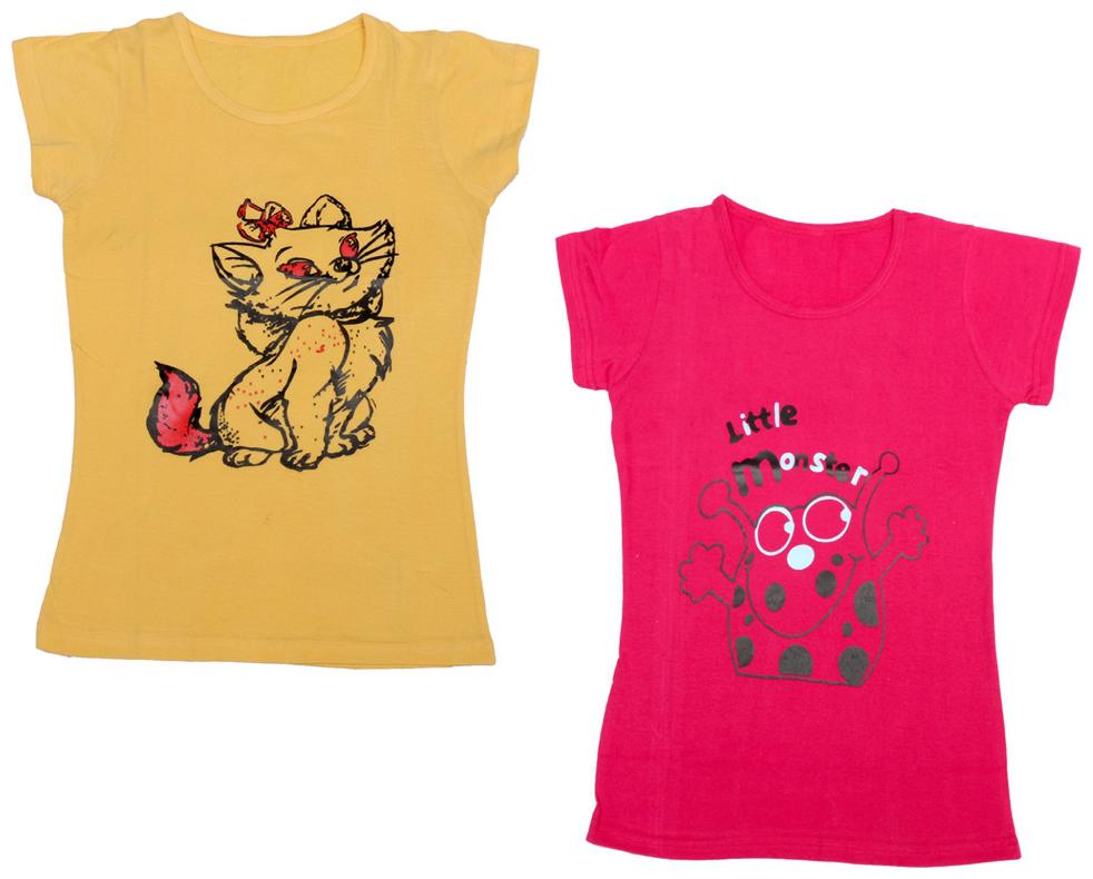 

Indiweaves Girl Cotton Printed T shirt - Multi
