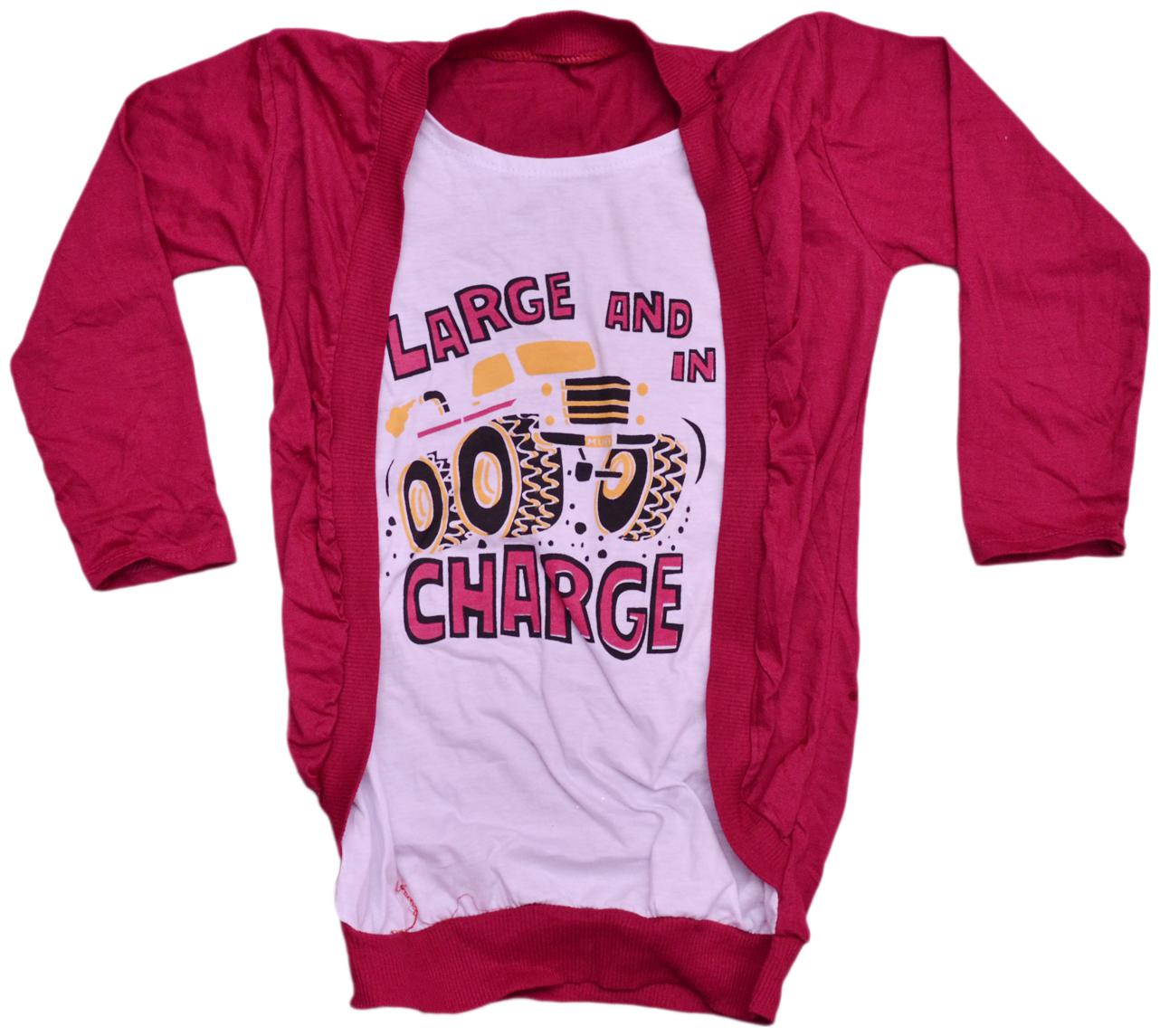 

Indiweaves Girl Cotton Printed Top - Red White