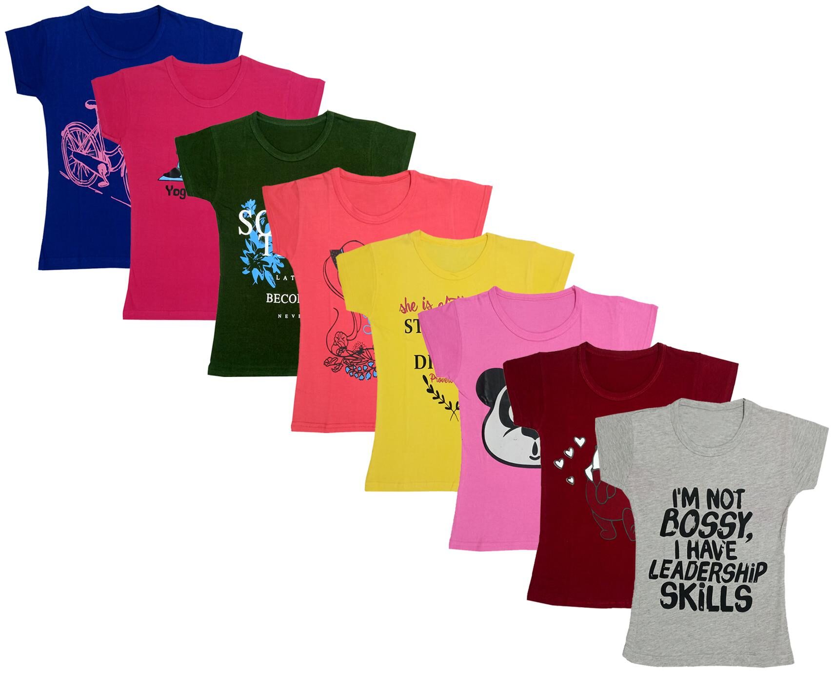 

Indiweaves Girl Cotton Printed T shirt - Multi