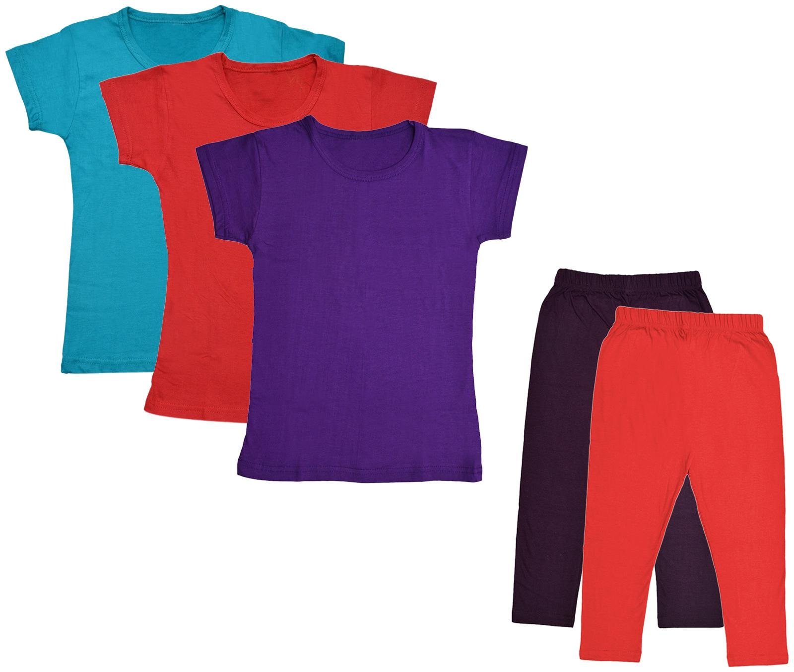 

Indiweaves Girl Cotton Top Bottom Set - Multi