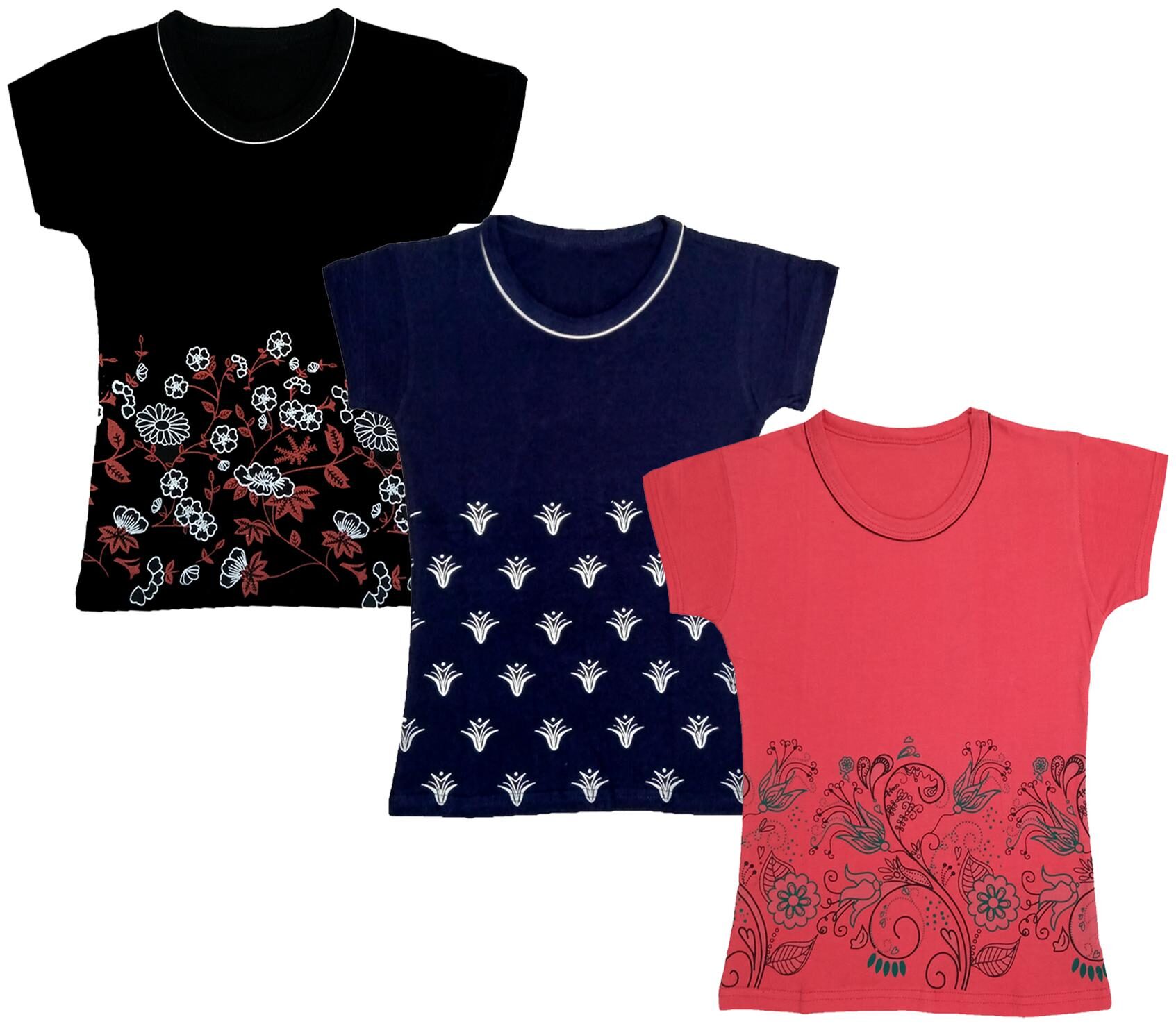 

Indiweaves Girl Cotton Printed T shirt - Multi