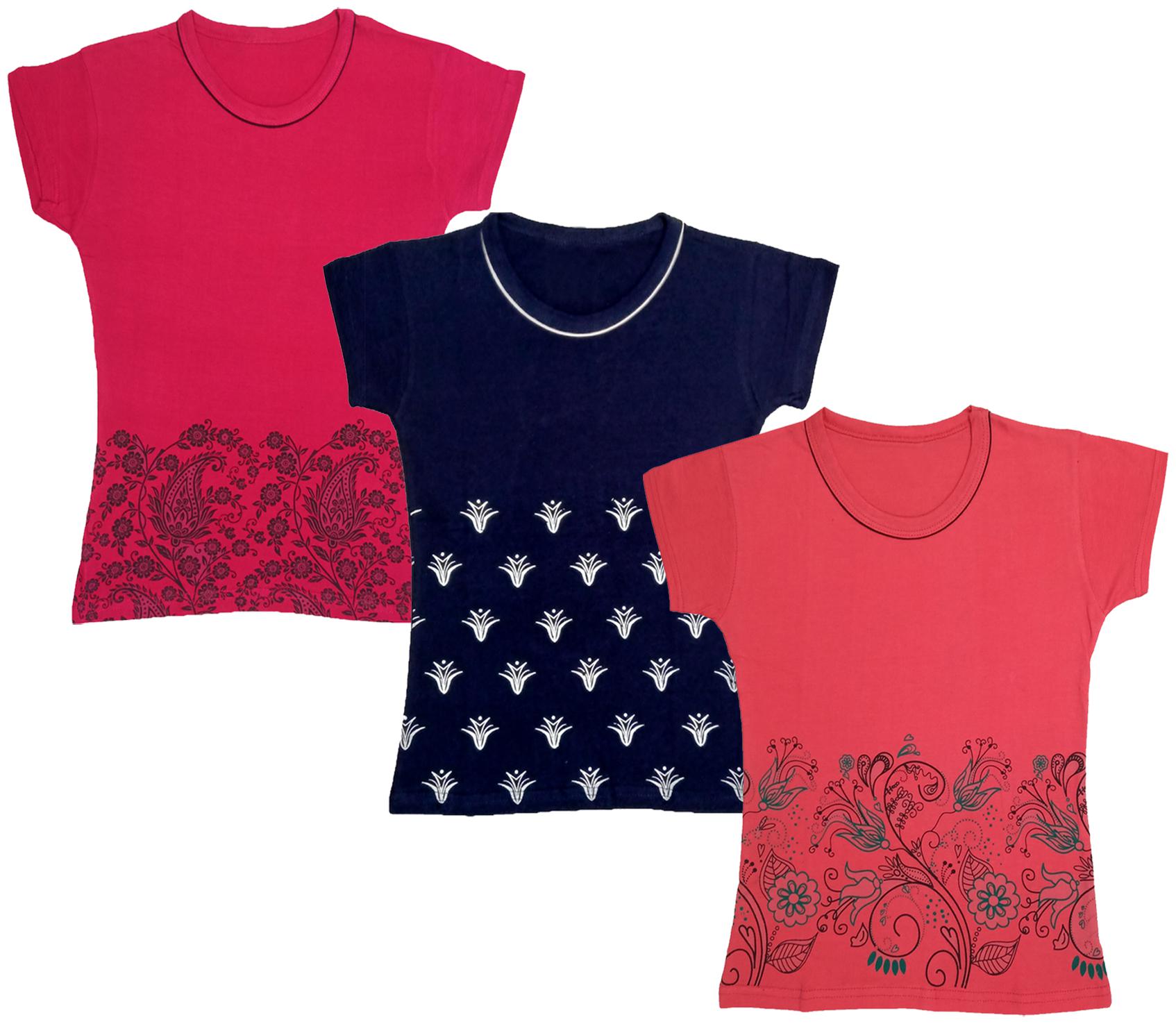 

Indiweaves Girl Cotton Printed T shirt - Multi