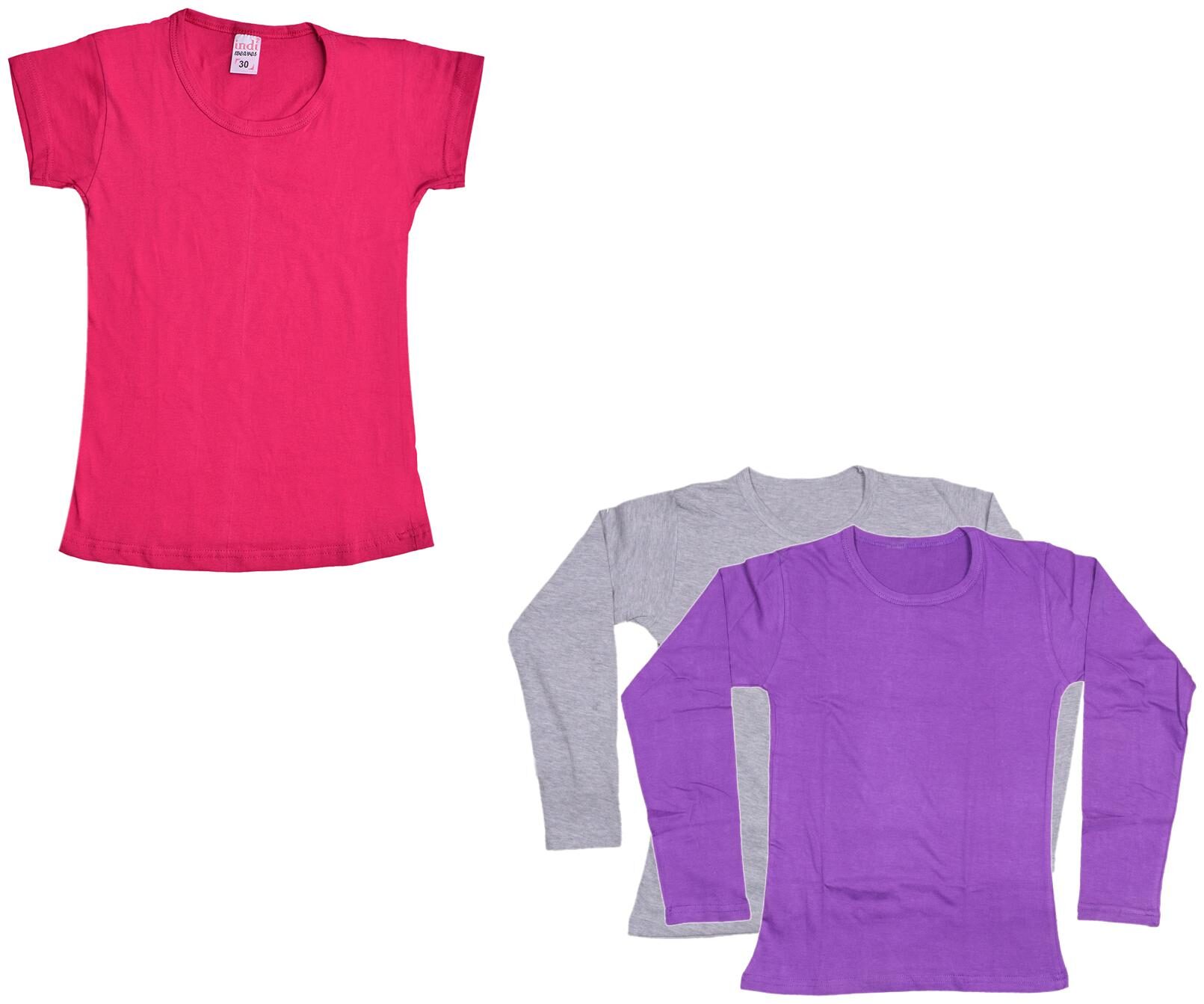 

Indiweaves Girl Cotton Solid T shirt - Multi
