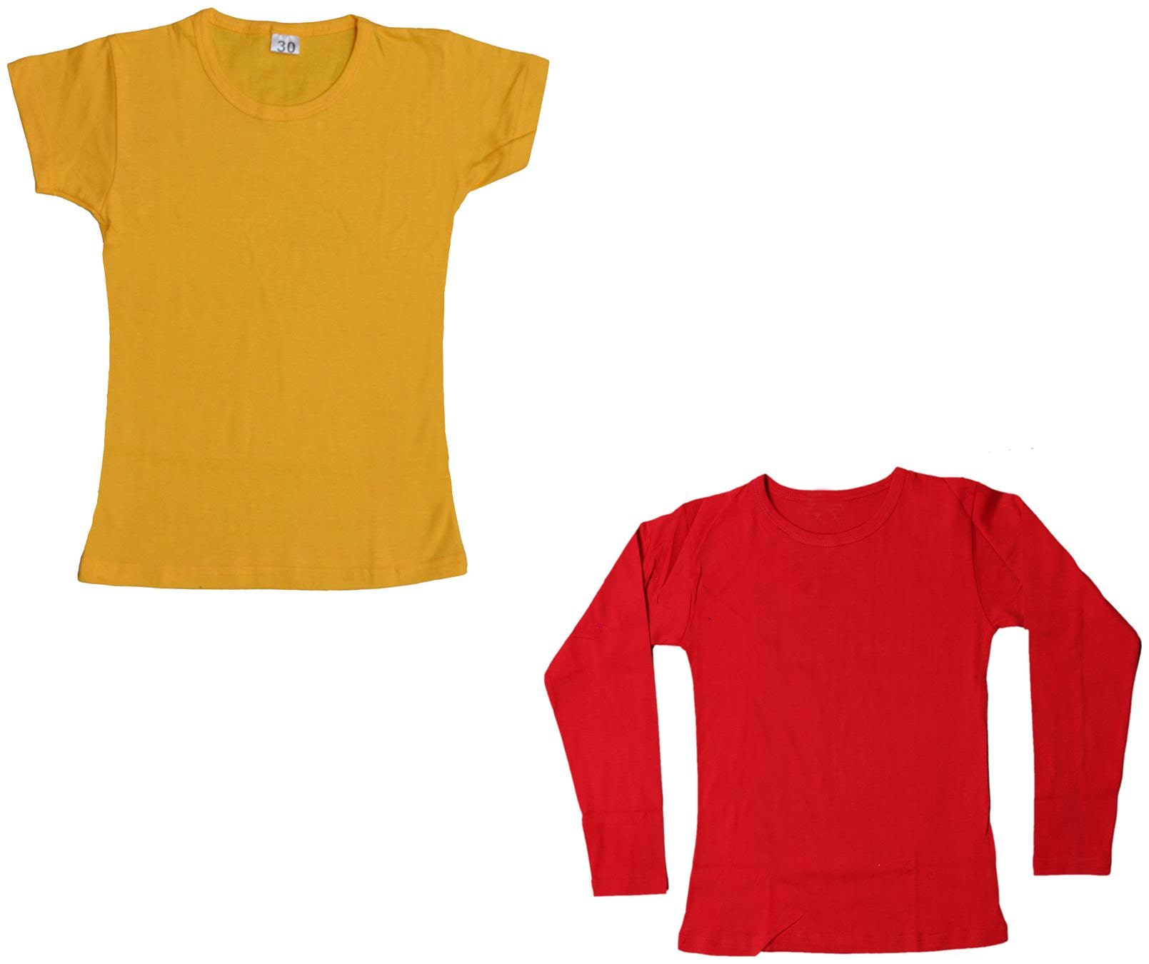 

Indiweaves Girl Cotton Solid T shirt - Multi