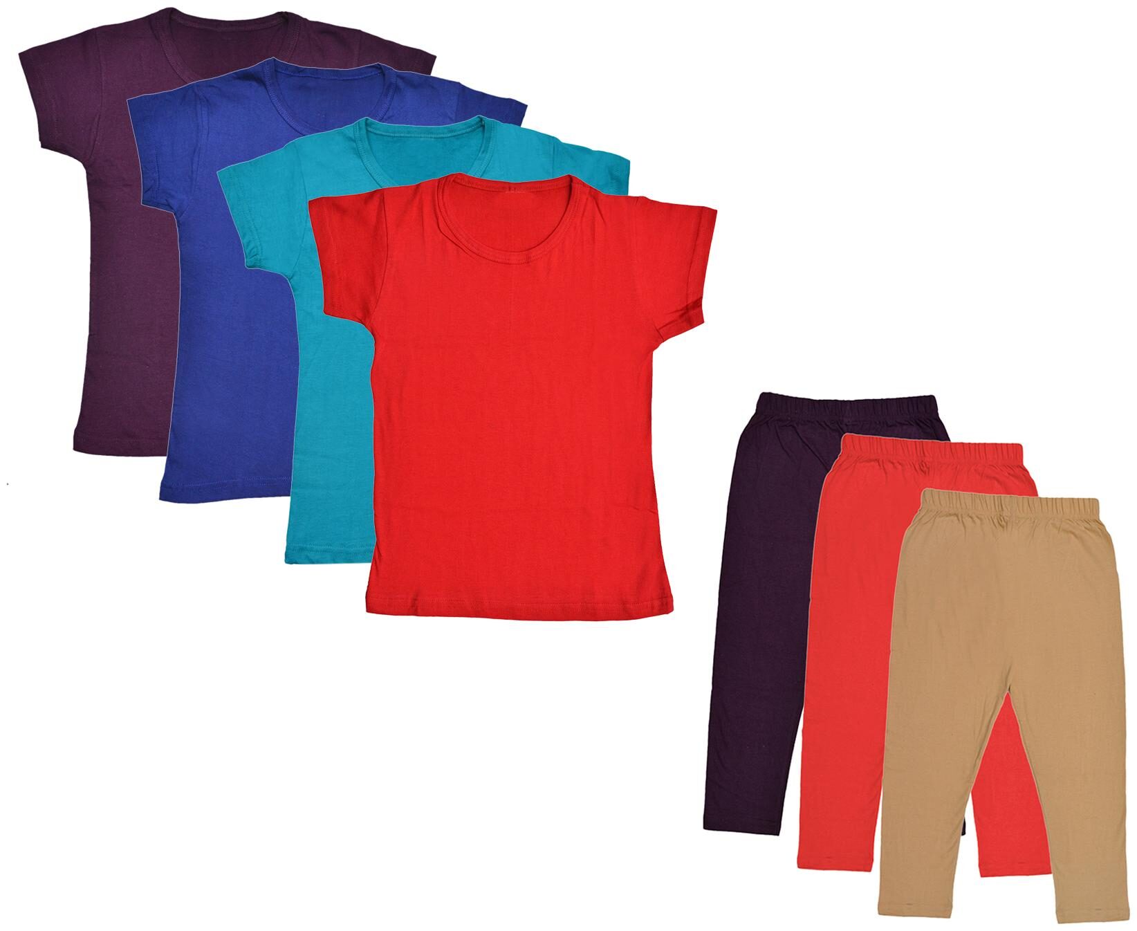 

Indiweaves Girl Cotton Top Bottom Set - Multi