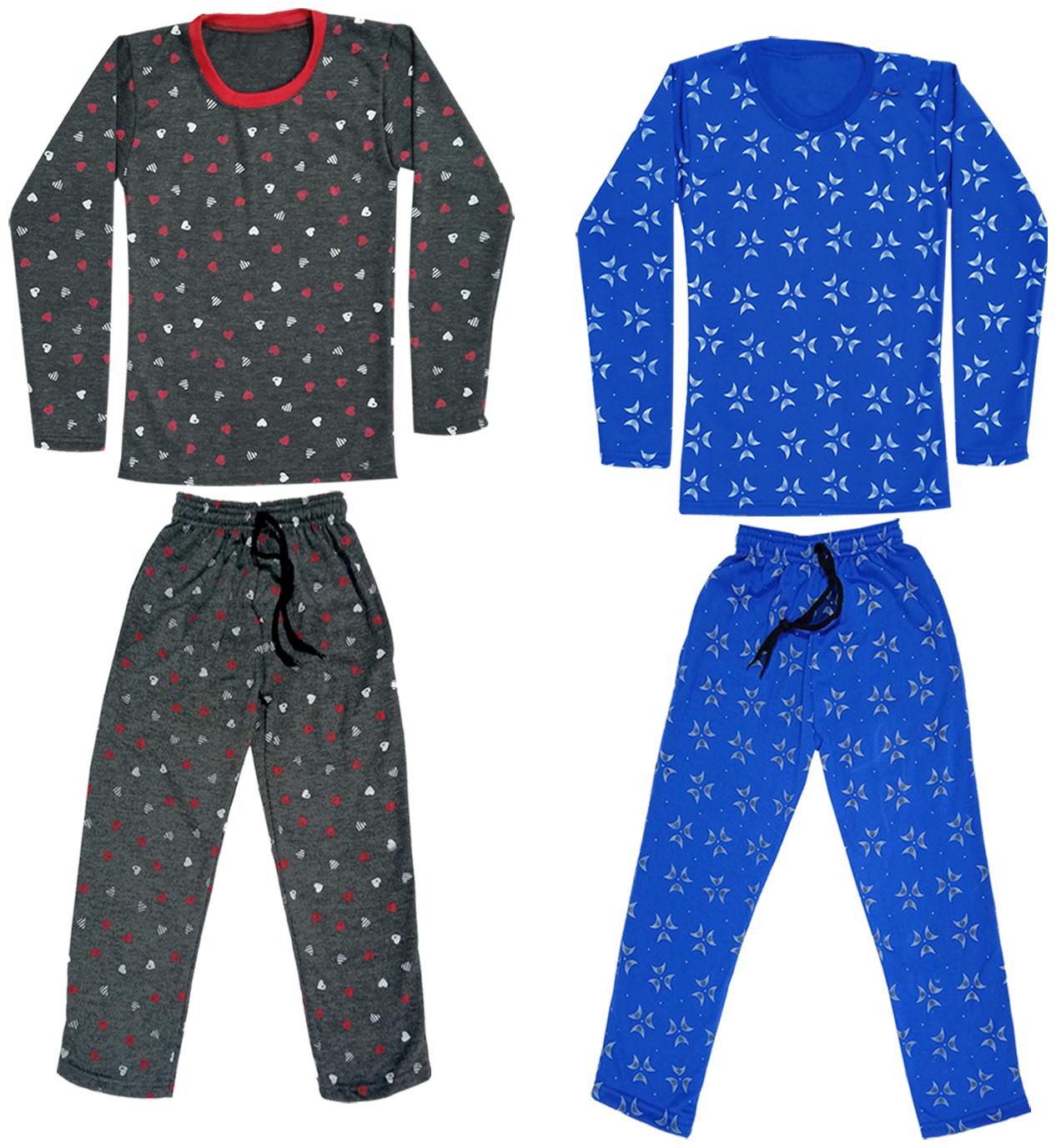 

Indiweaves Girl Wool Top Bottom Set - Blue Grey