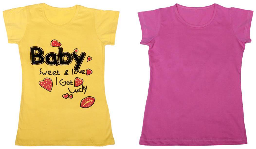 

Indiweaves Girl Cotton Solid T shirt - Multi