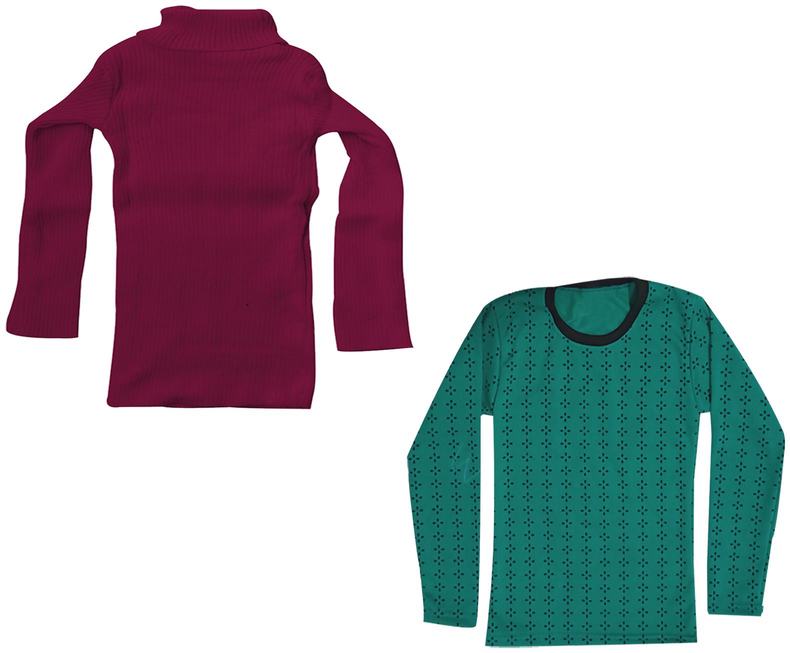 

Indiweaves Girl Wool Printed T shirt - Brown Green