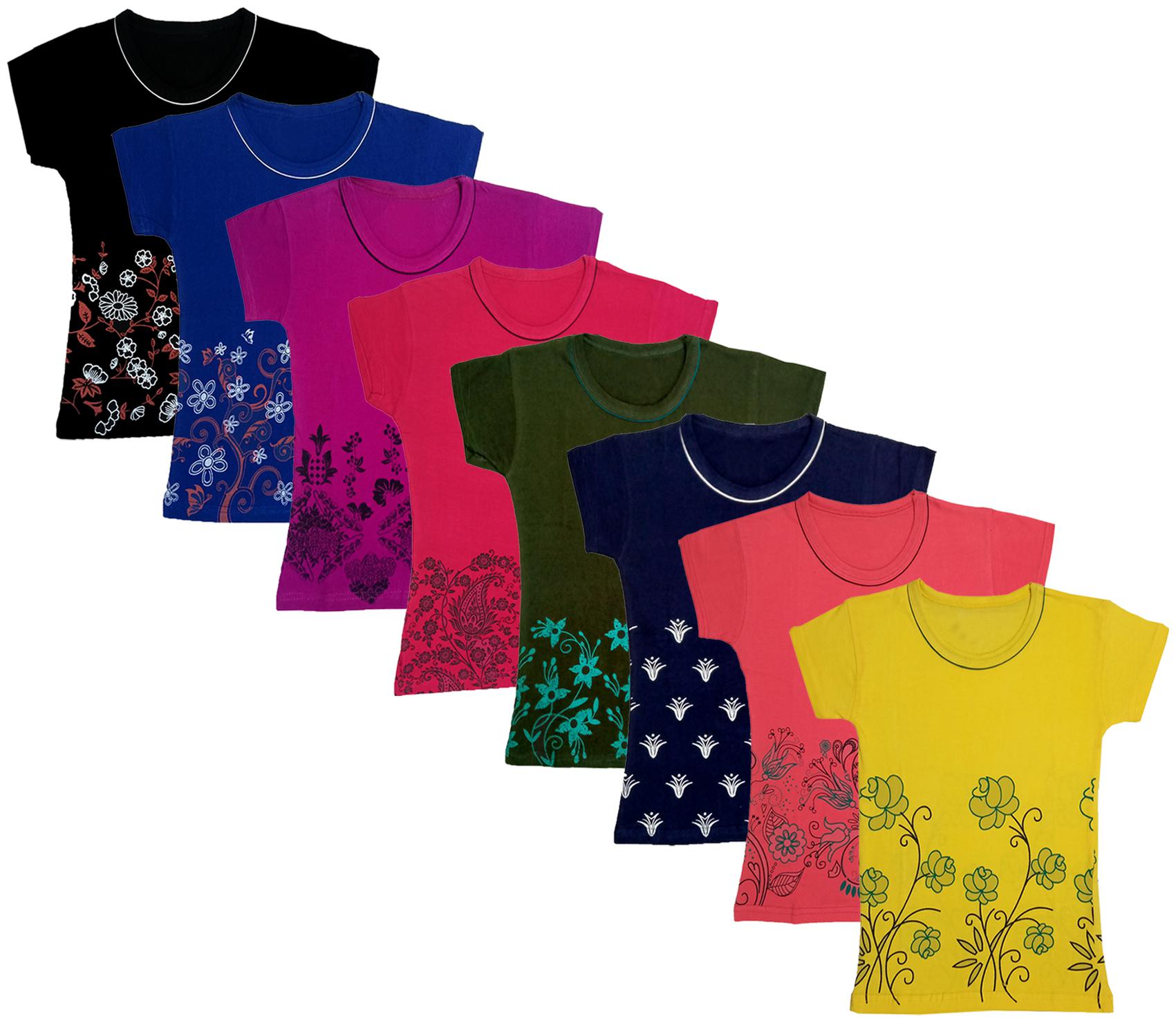 

Indiweaves Girl Cotton Printed T shirt - Multi