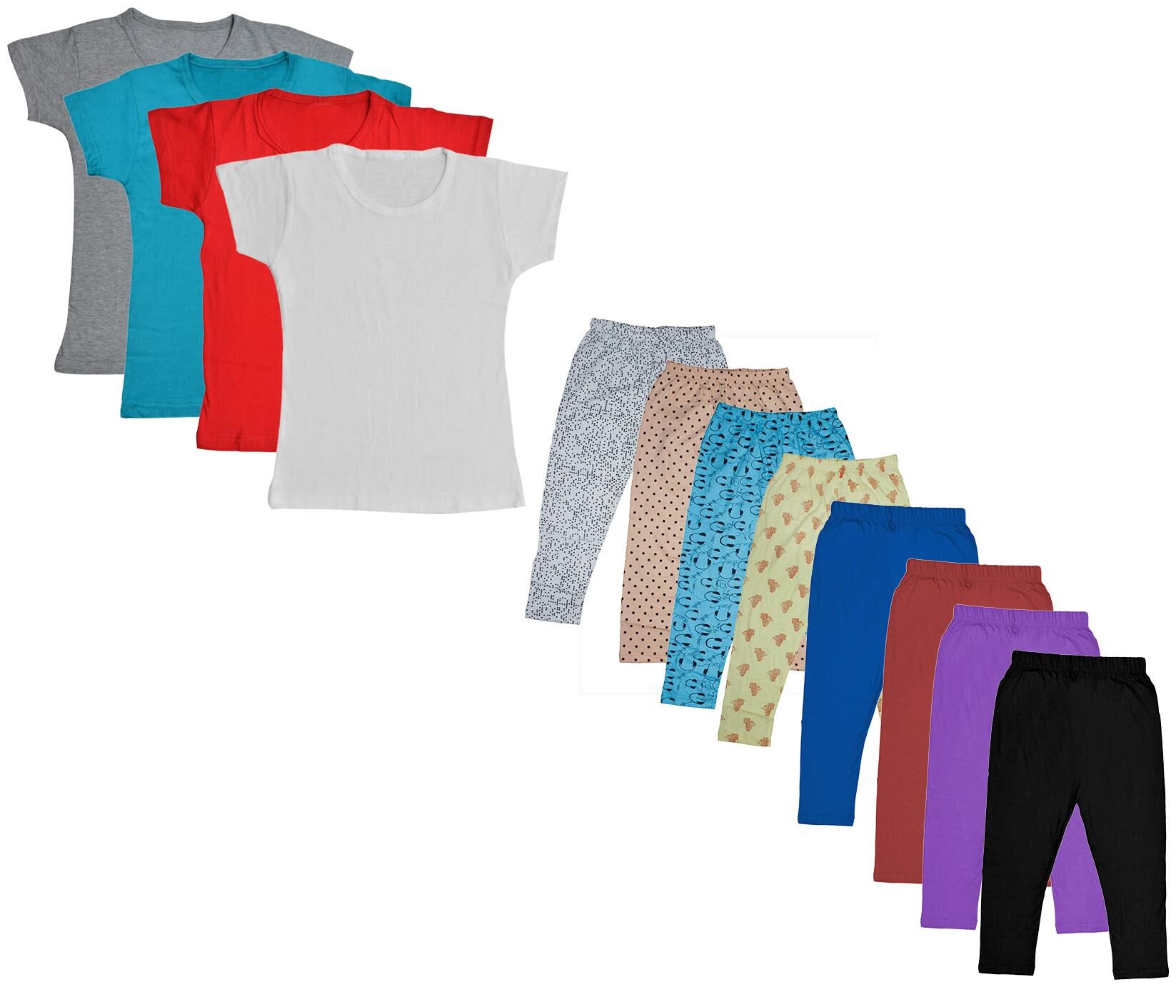 

Indiweaves Girl Cotton Top Bottom Set - Multi