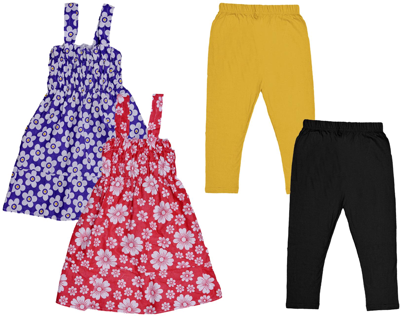 

Indiweaves Girl Cotton Top Bottom Set - Multi