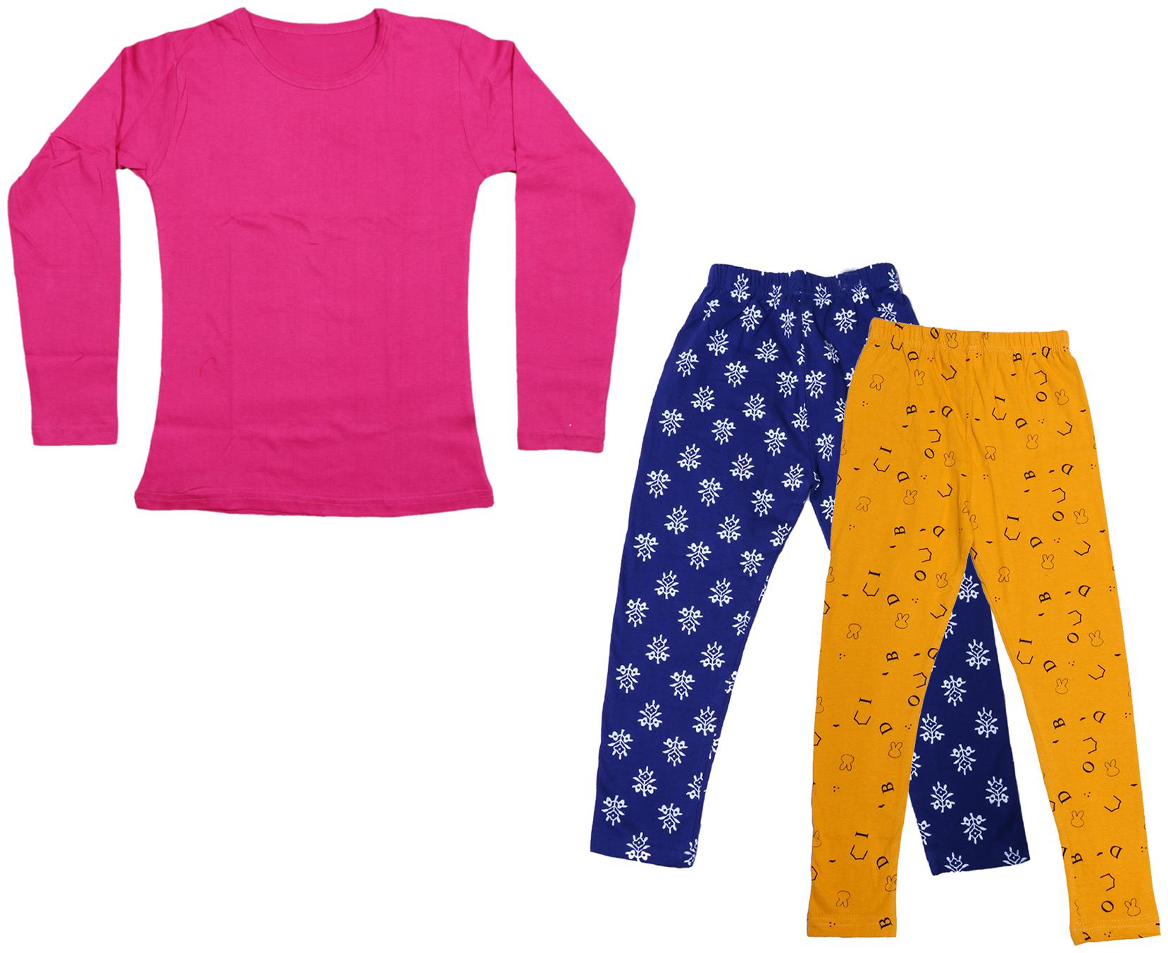 

Indiweaves Girl Cotton Solid T shirt - Multi