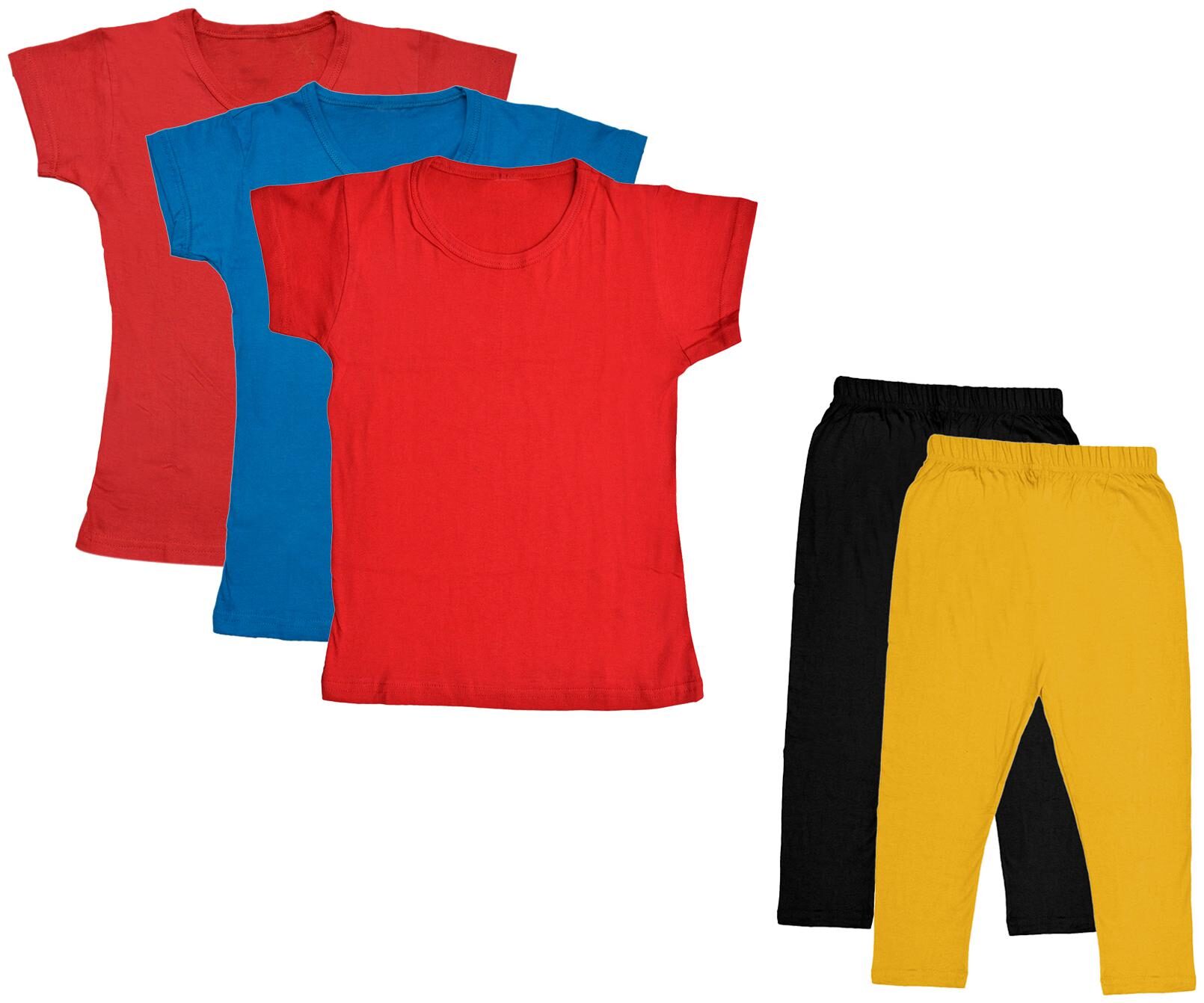 

Indiweaves Girl Cotton Top Bottom Set - Multi