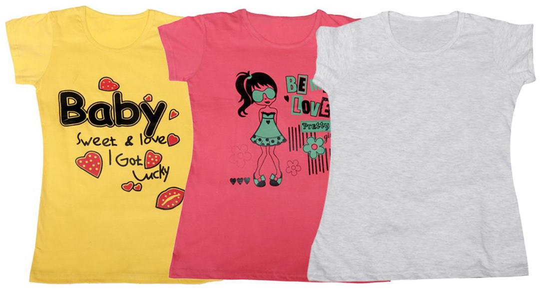 

Indiweaves Girl Cotton Solid T shirt - Blue