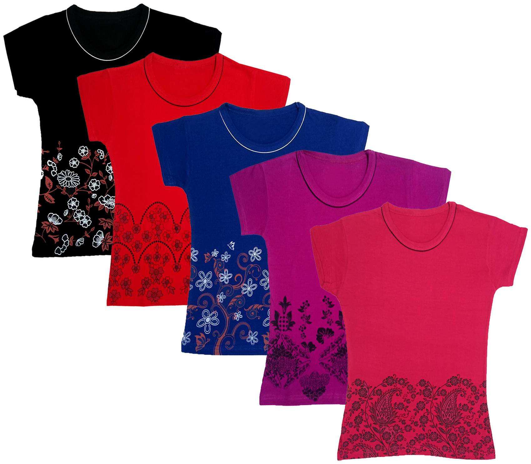 

Indiweaves Girl Cotton Printed T shirt - Multi