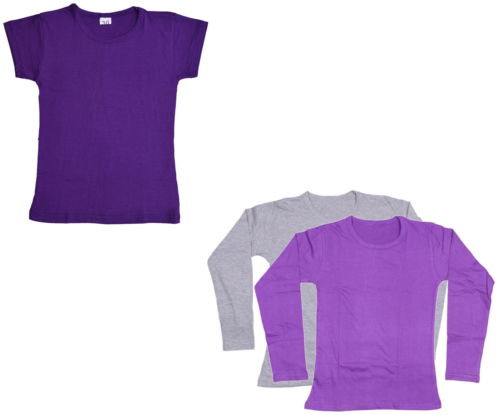 

Indiweaves Girl Cotton Solid T shirt - Multi