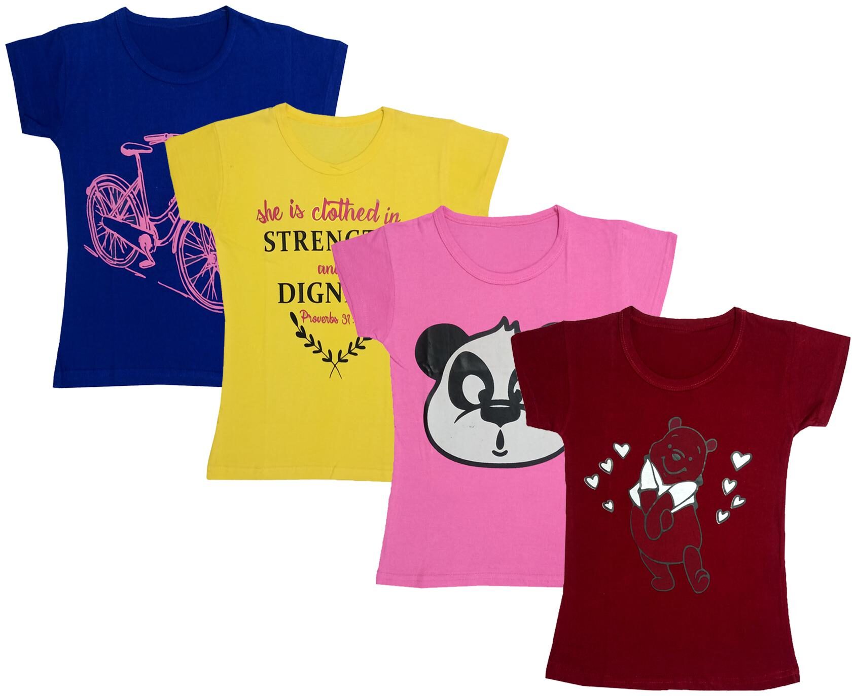 

Indiweaves Girl Cotton Printed T shirt - Multi