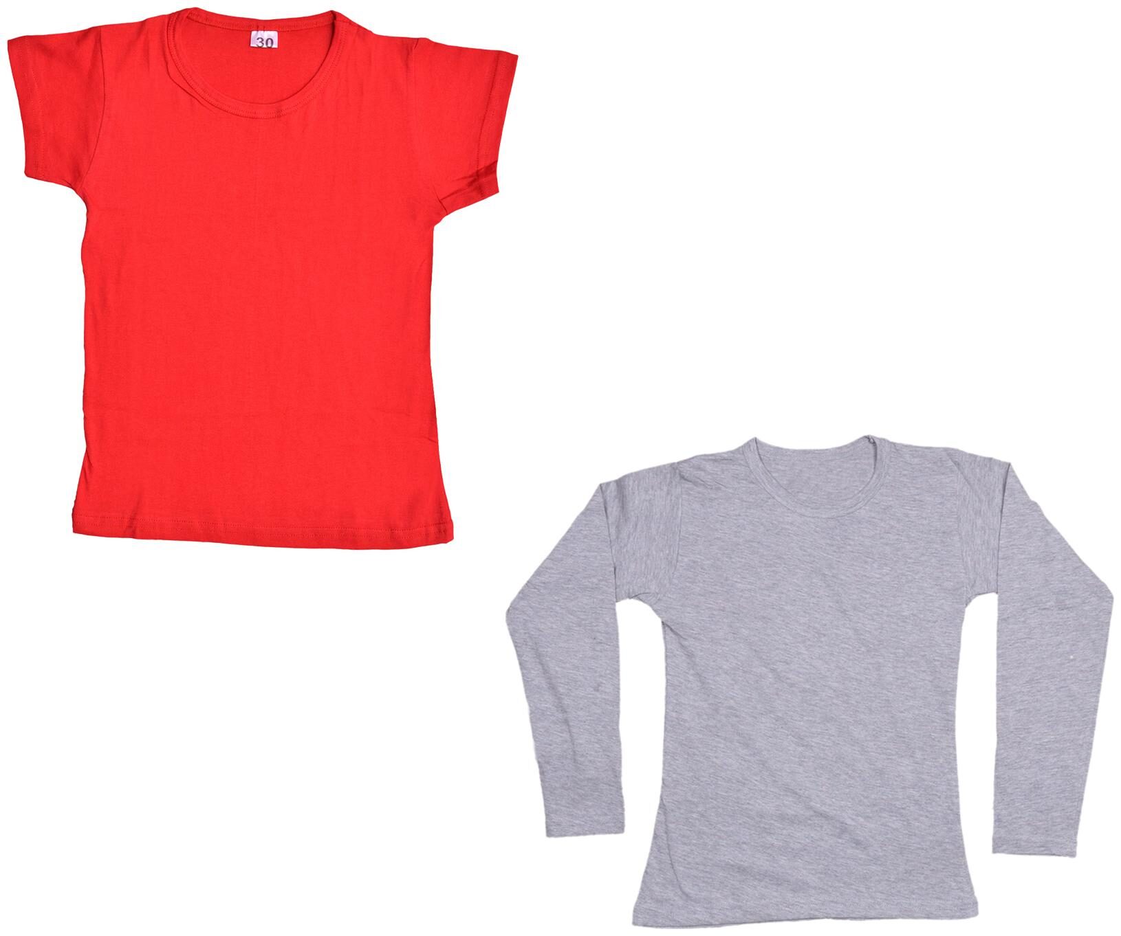 

Indiweaves Girl Cotton Solid T shirt - Multi