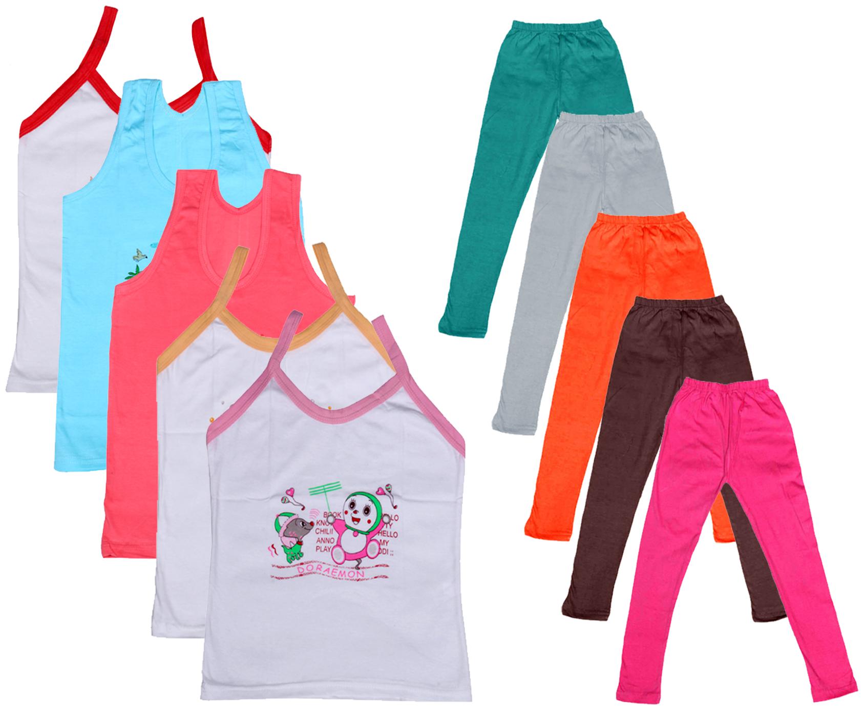 

Indiweaves Girl Cotton Top Bottom Set - Multi