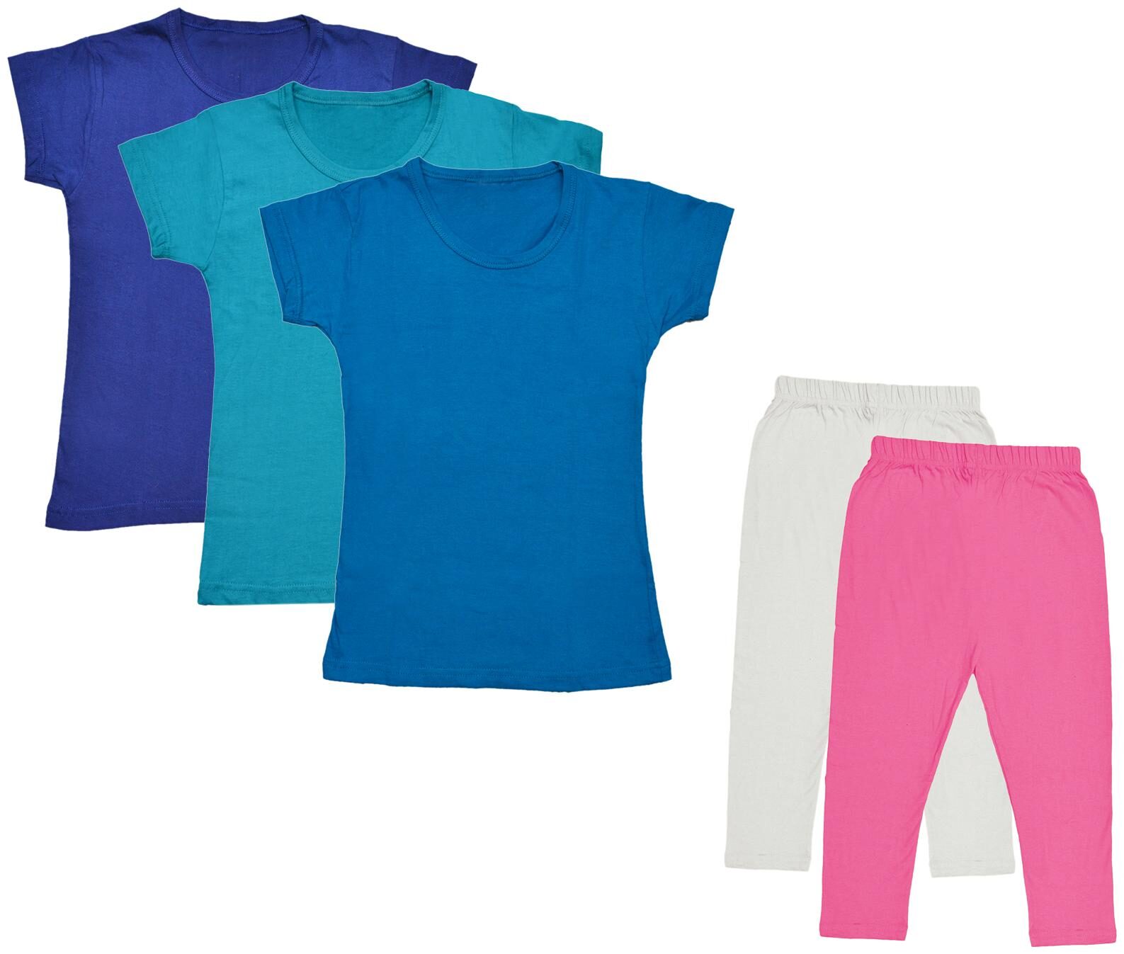 

Indiweaves Girl Cotton Top Bottom Set - Multi