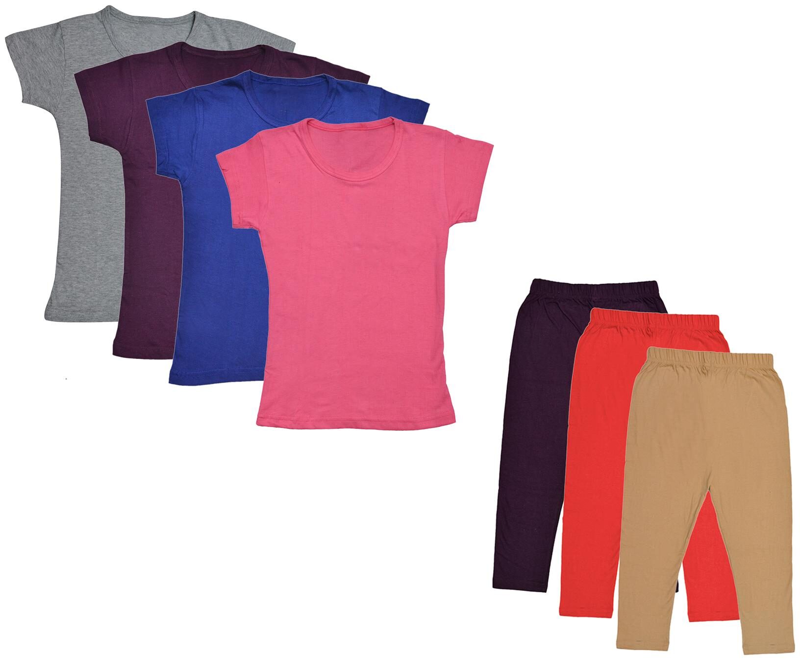 

Indiweaves Girl Cotton Top Bottom Set - Multi