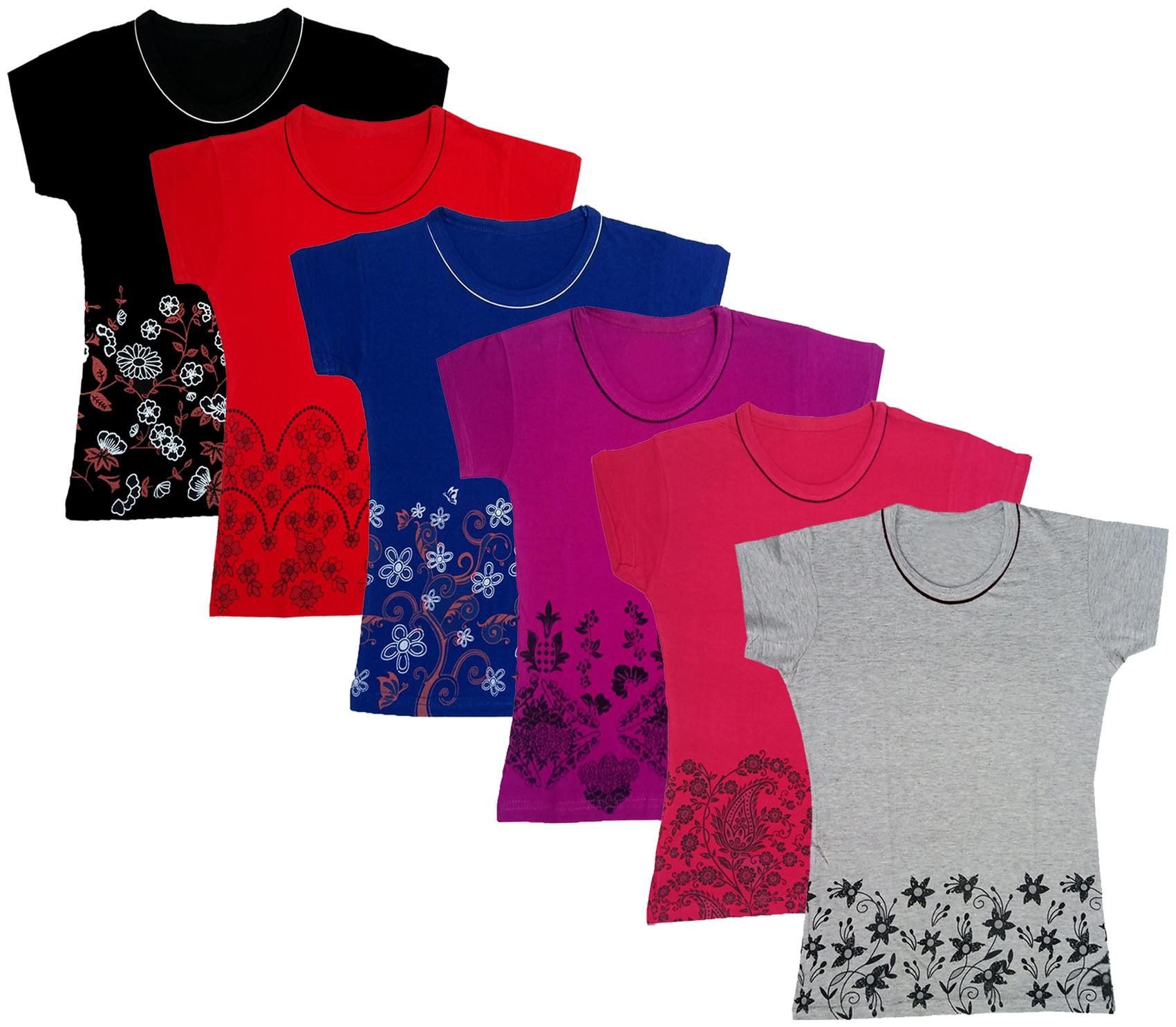 

Indiweaves Girl Cotton Printed T shirt - Multi