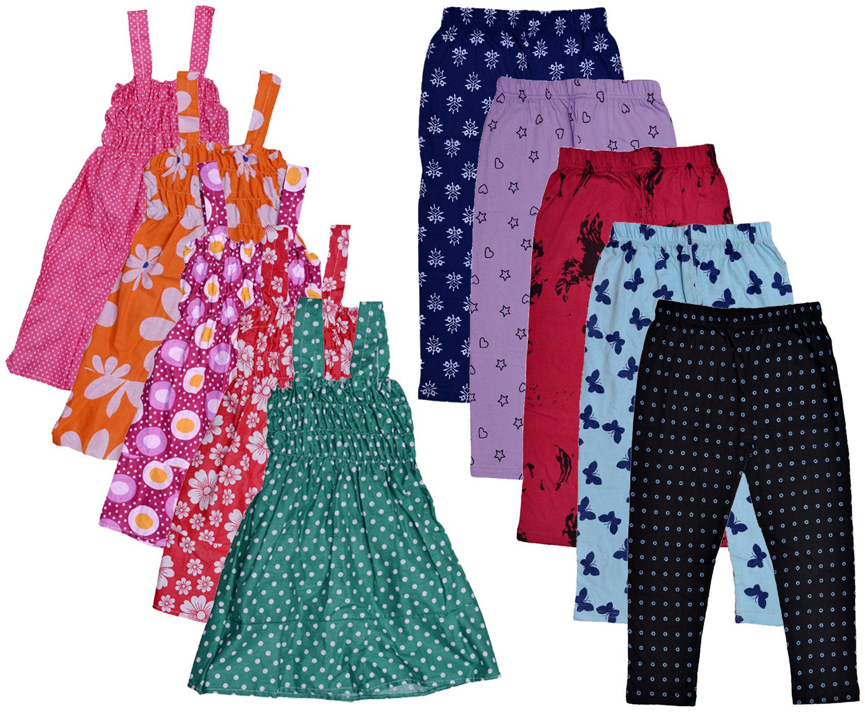 

Indiweaves Girl Cotton Top Bottom Set - Multi