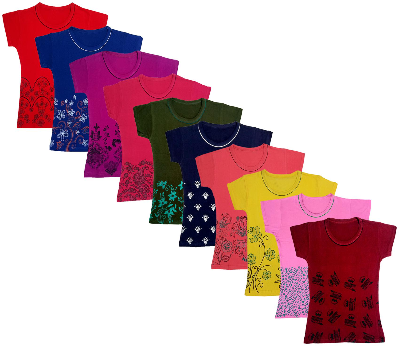 

Indiweaves Girl Cotton Printed T shirt - Multi