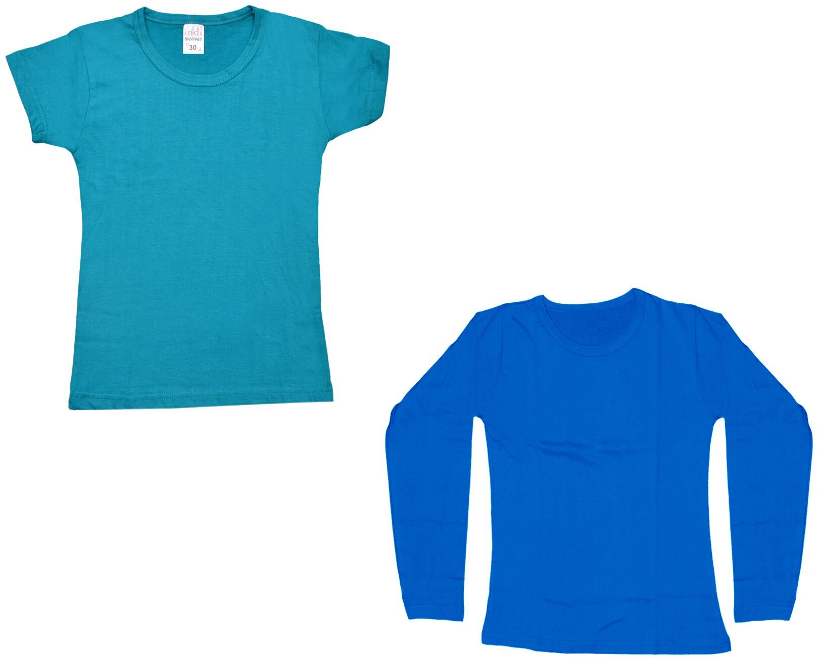 

Indiweaves Girl Cotton Solid T shirt - Multi