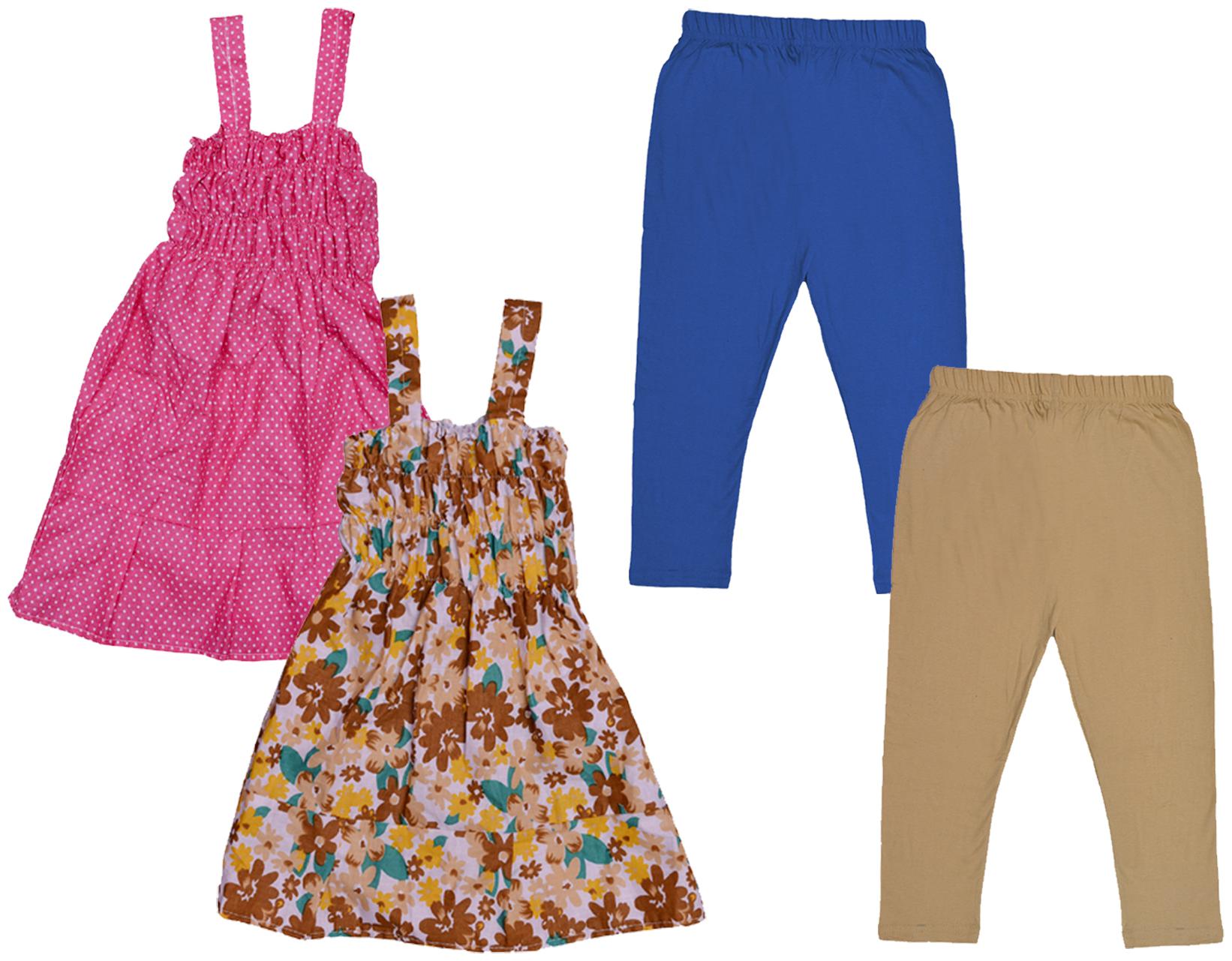 

Indiweaves Girl Cotton Top Bottom Set - Multi