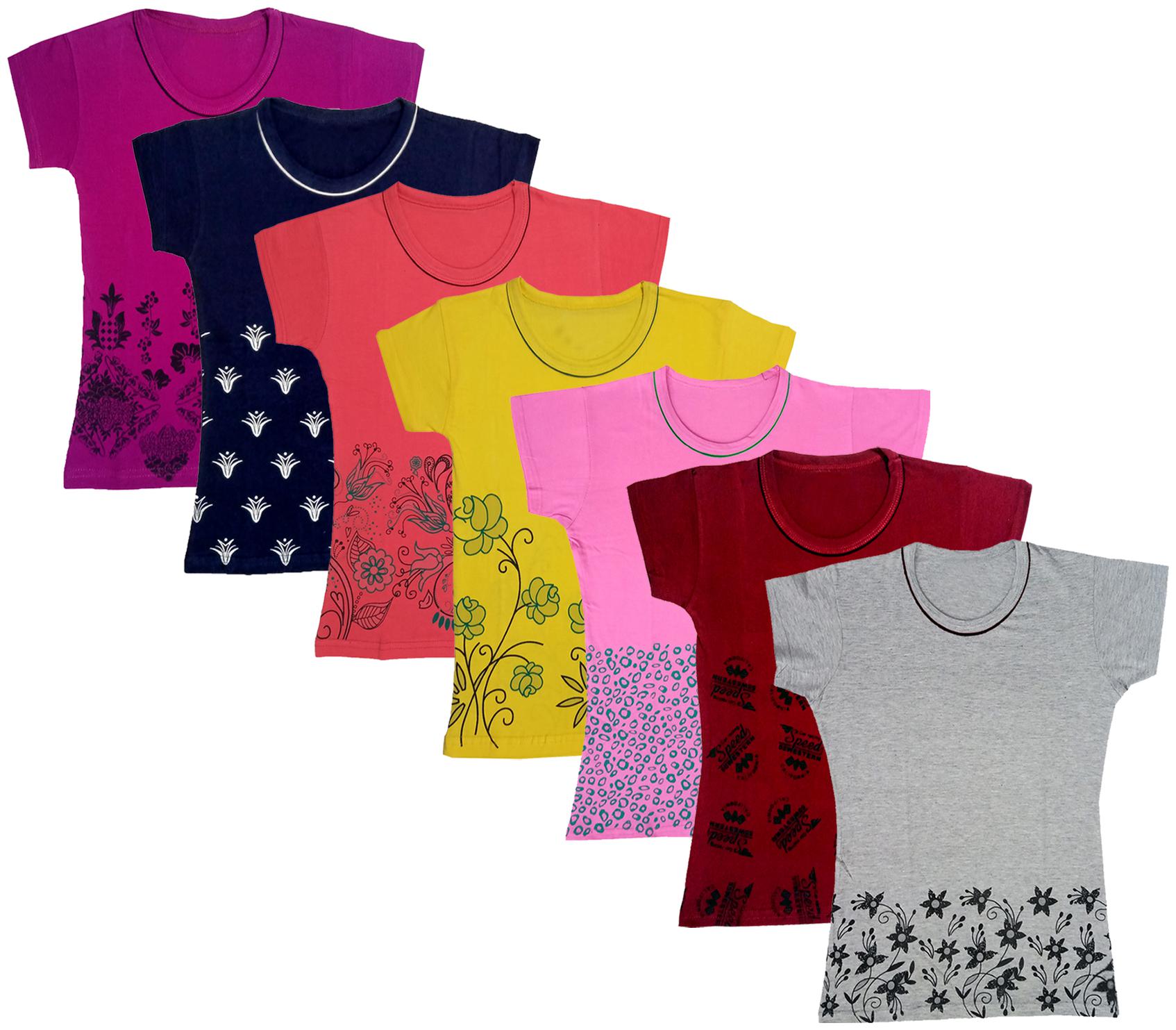 

Indiweaves Girl Cotton Printed T shirt - Multi