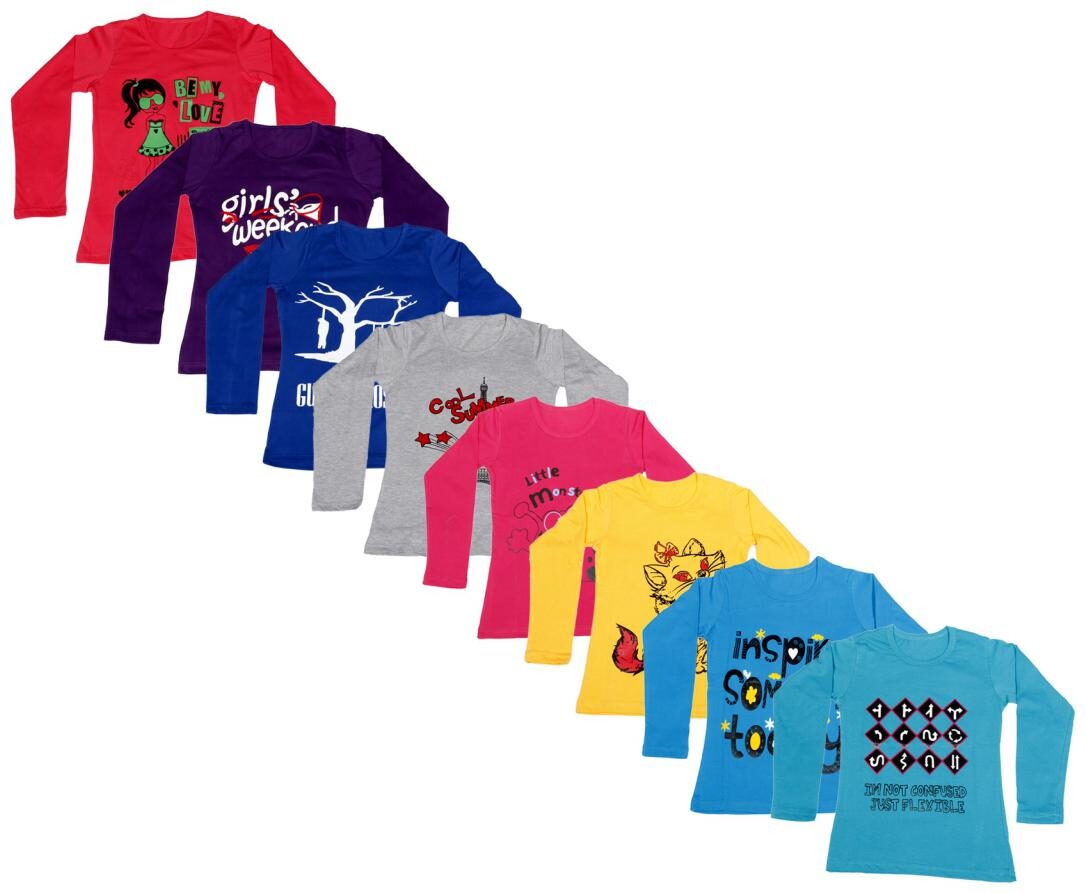 

Indiweaves Girl Cotton Printed T shirt - Multi