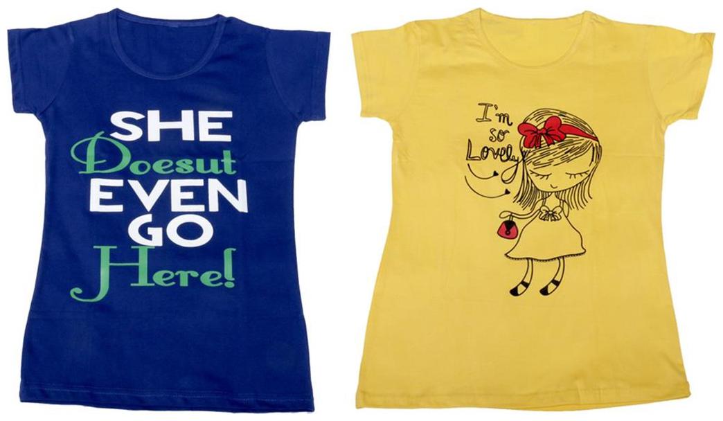 

Indiweaves Girl Cotton Solid T shirt - Multi