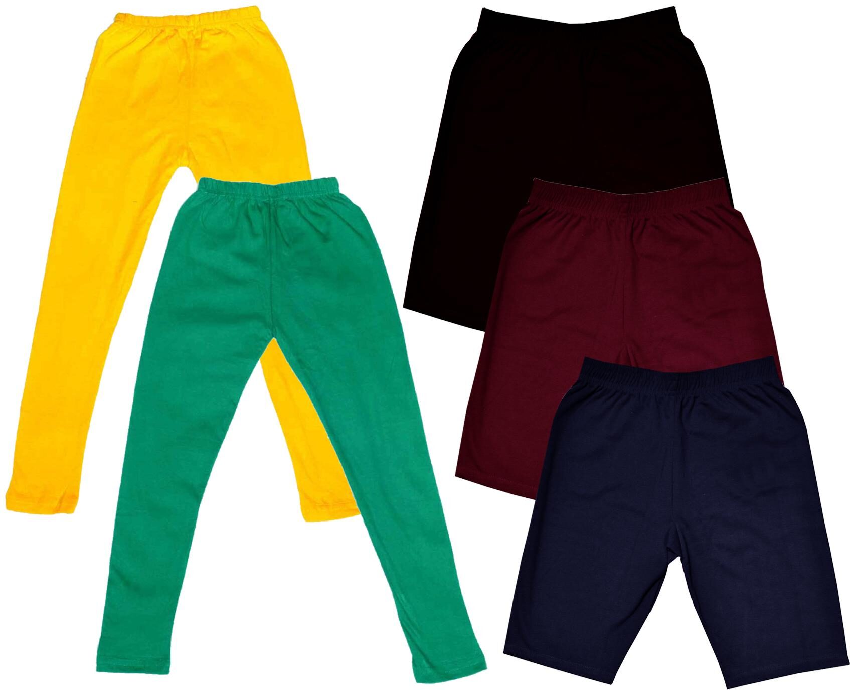

Indiweaves Girl Cotton Solid Regular shorts - Multi