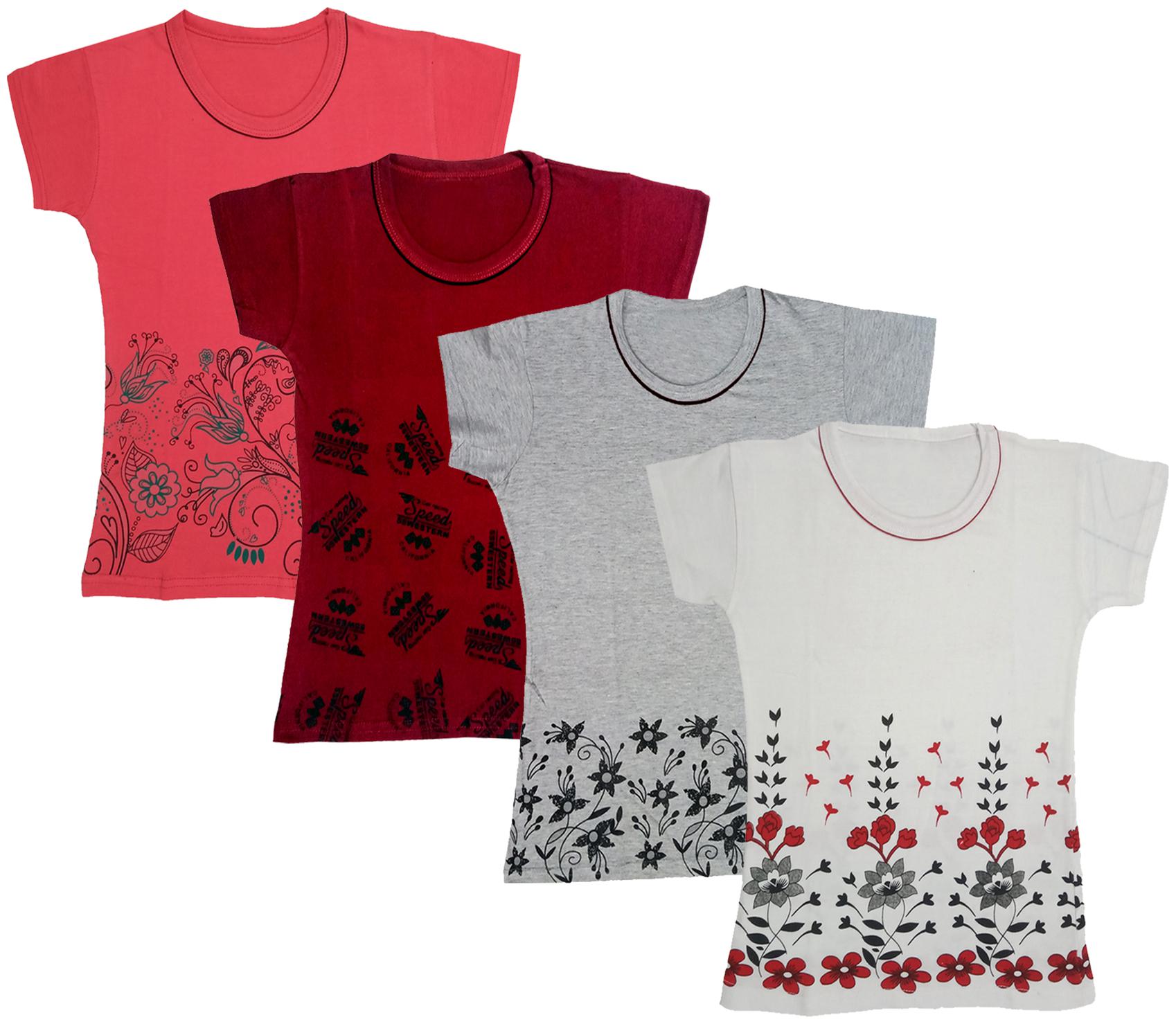 

Indiweaves Girl Cotton Printed T shirt - Multi