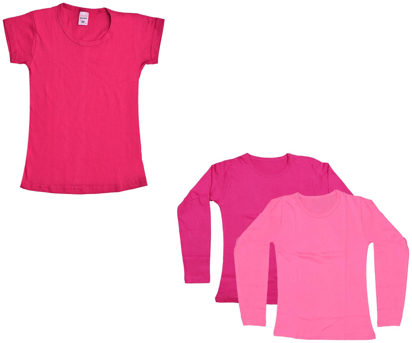 

Indiweaves Girl Cotton Solid T shirt - Multi