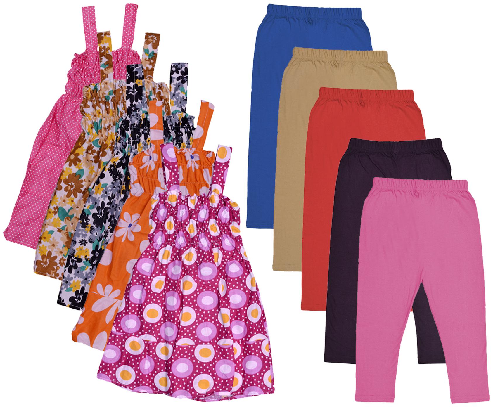 

Indiweaves Girl Cotton Top Bottom Set - Multi