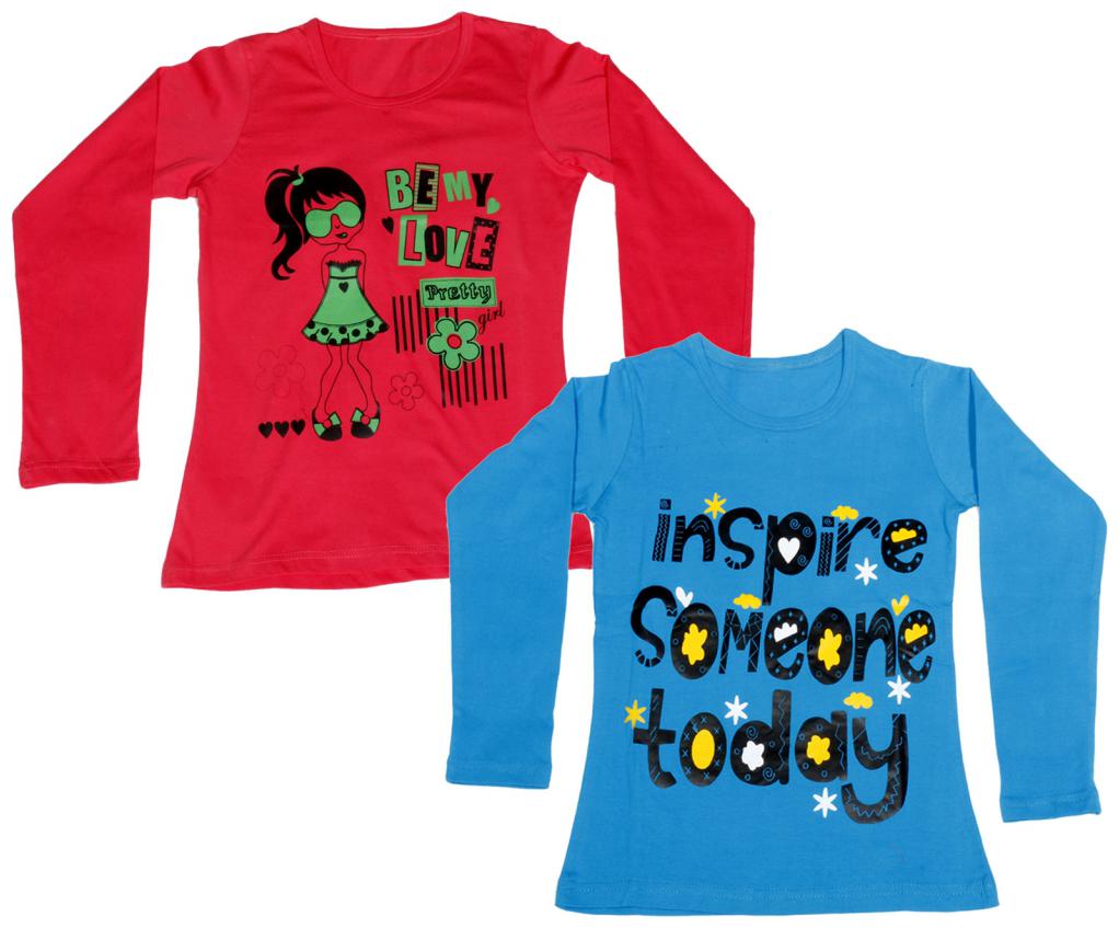 

Indiweaves Girl Cotton Printed T shirt - Multi