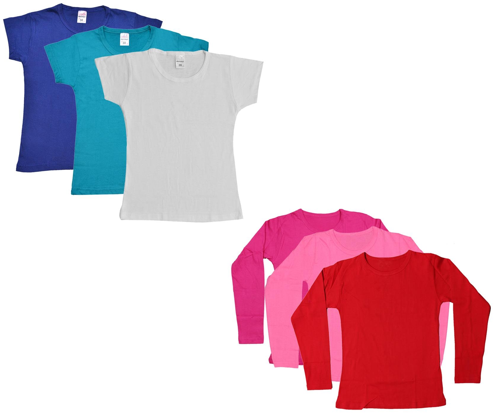 

Indiweaves Girl Cotton Solid T shirt - Multi